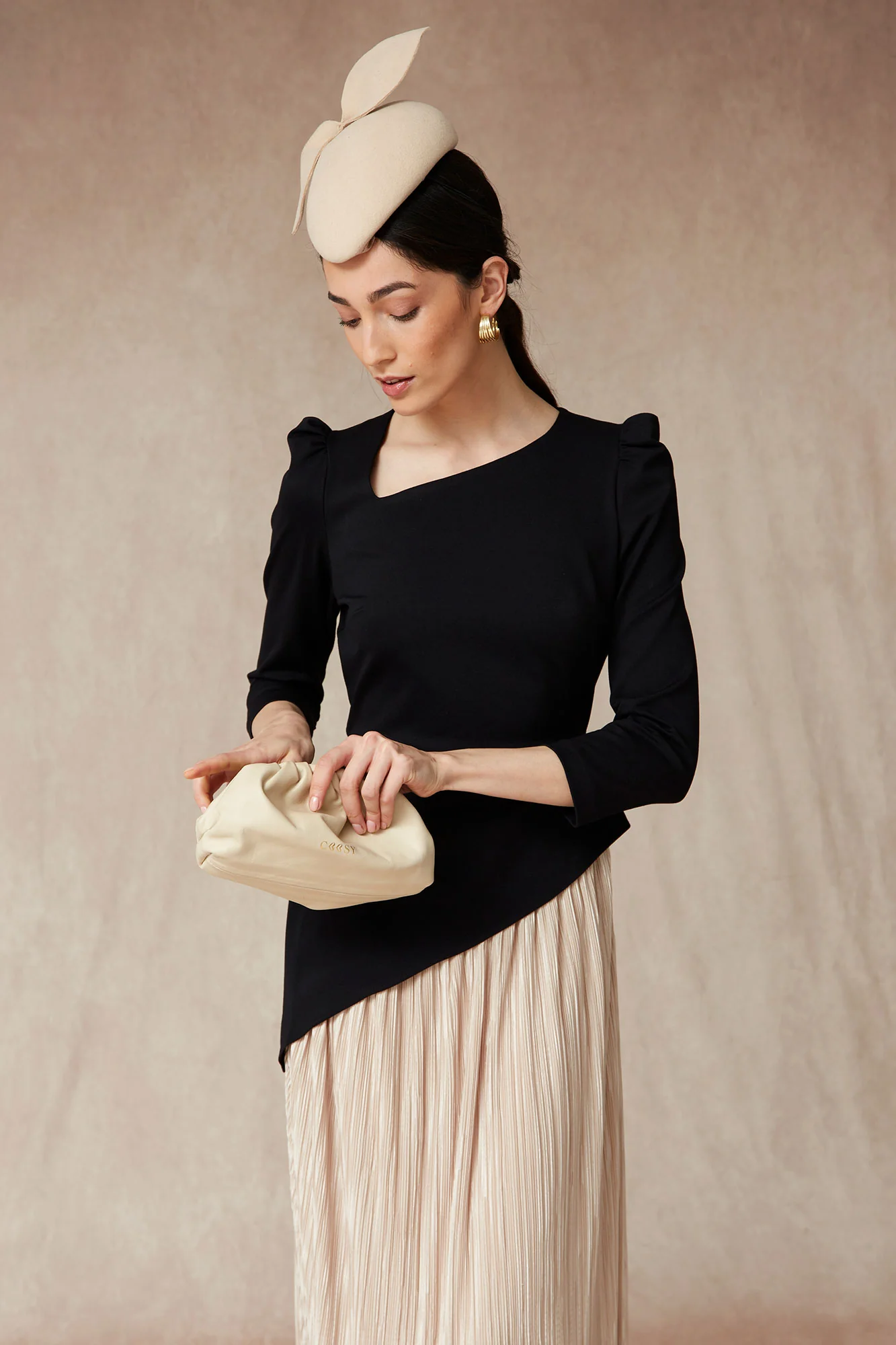 VESTIDO RAQUEL NEGRO/BEIGE