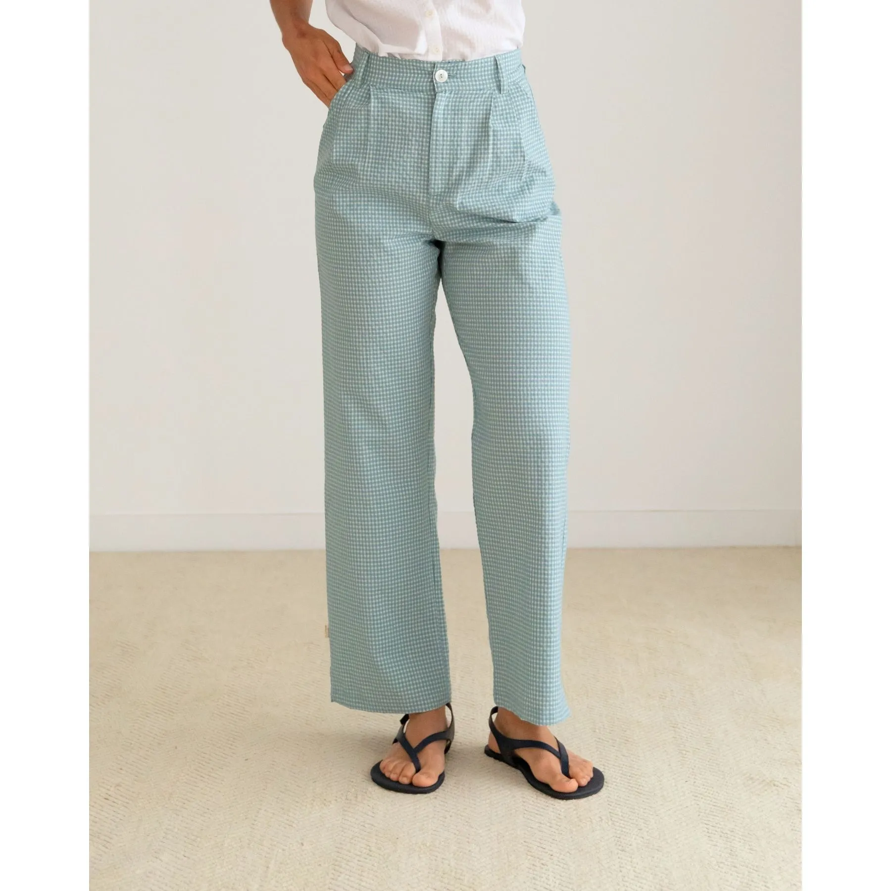 Pantalón Vichy Aguamarina - Imagen 3