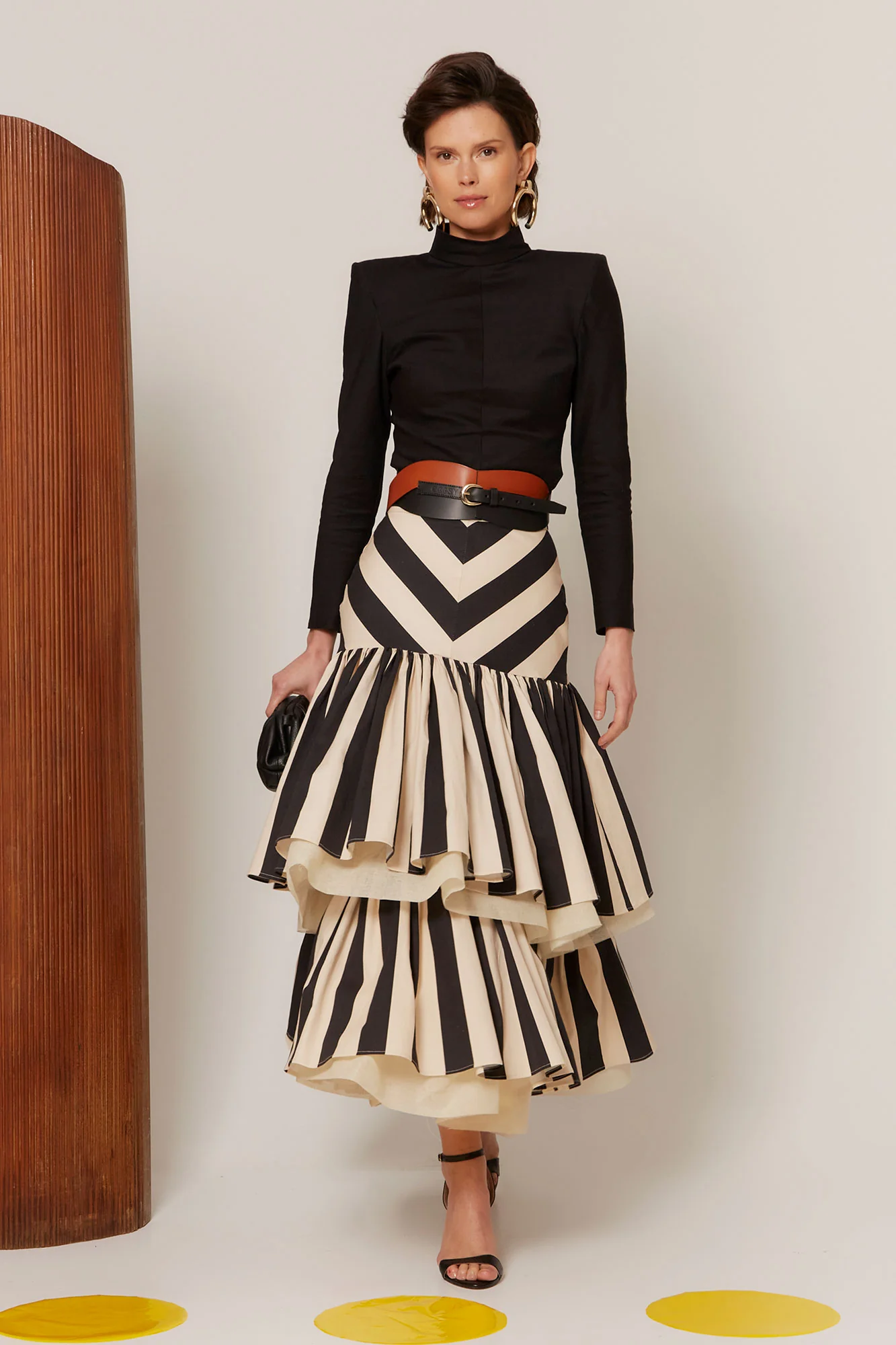 FALDA RÚNICA BEIGE/NEGRO - Imagen 3