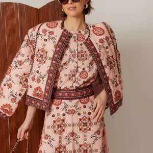 CHAQUETA MOSAICO ROSA