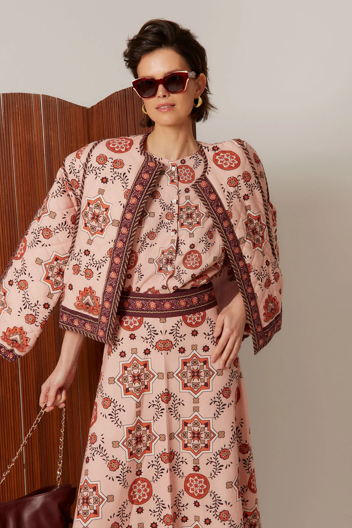 CHAQUETA MOSAICO ROSA