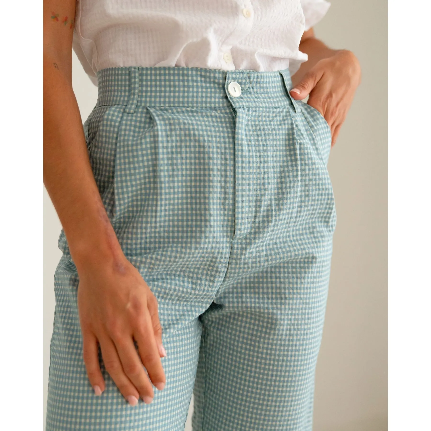 Pantalón Vichy Aguamarina - Imagen 5