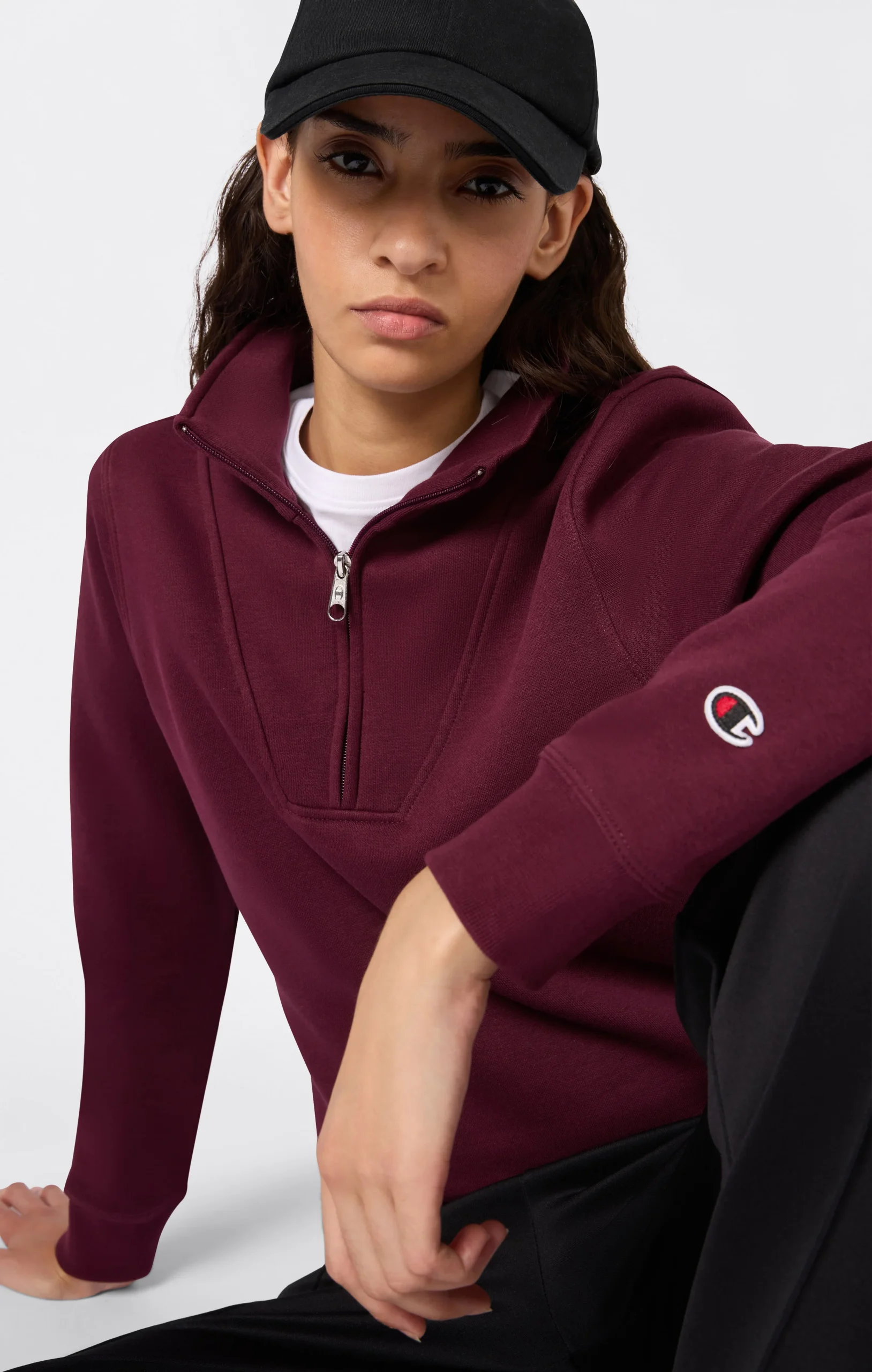 Women’s Half Zip Fleece Sweatshirt Icons - Imagen 3