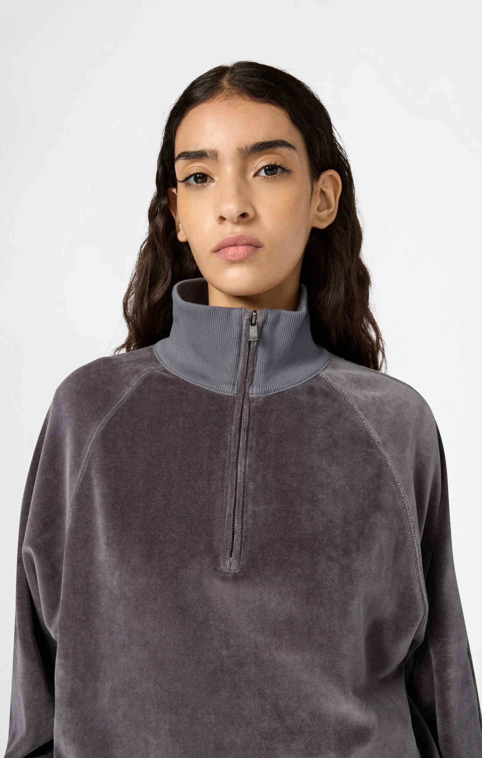 Women's Velour Half Zip Sweatshirt - Imagen 5