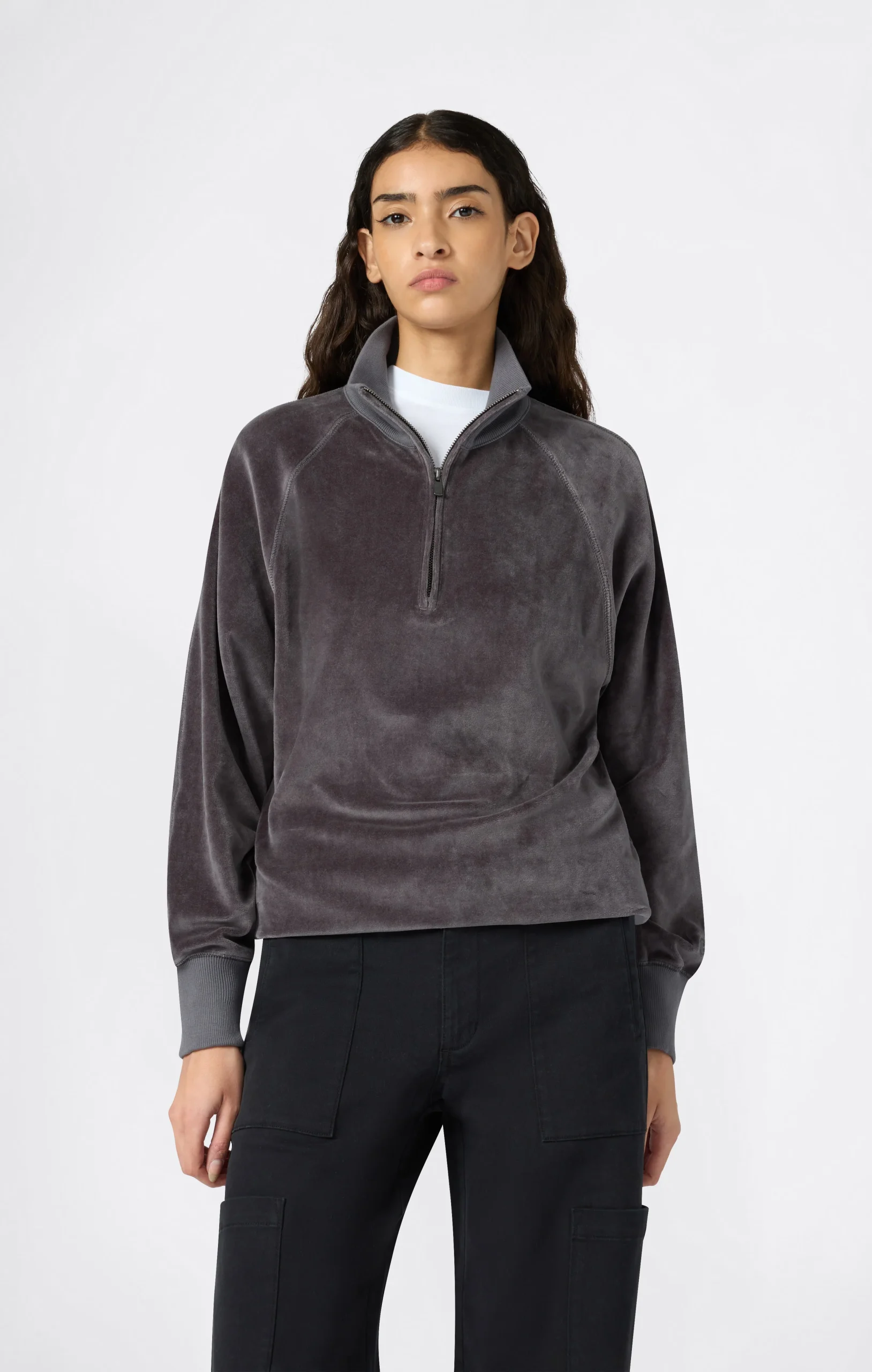 Women's Velour Half Zip Sweatshirt