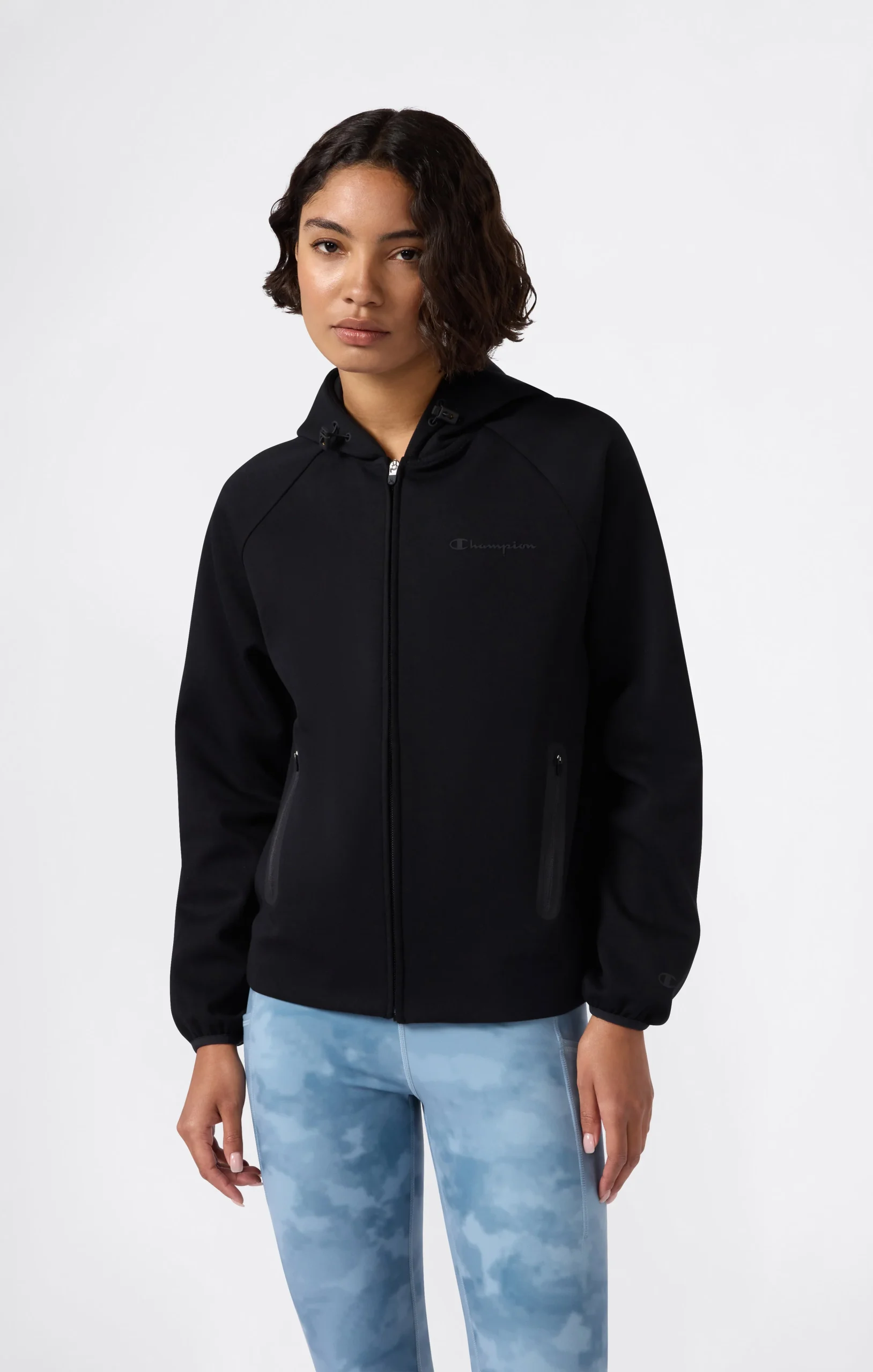 Women’s Full Zip Hoodie Stretch Poly-Cotton Sweatshirt C-Tech