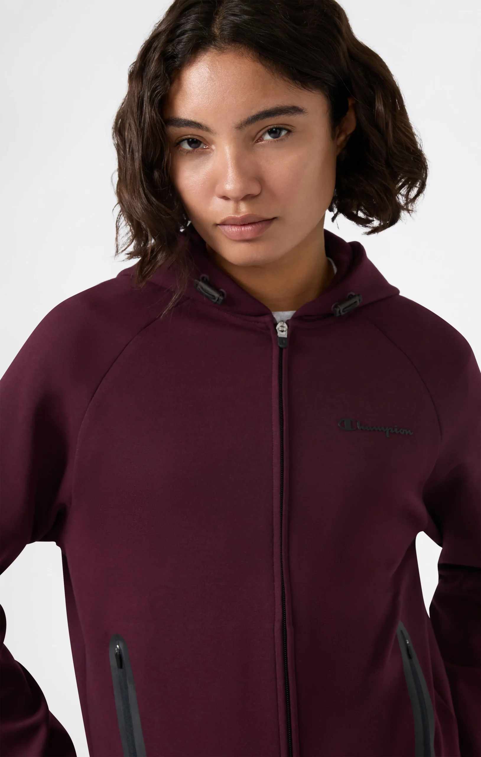 Women’s Full Zip Hoodie Stretch Poly-Cotton Sweatshirt C-Tech - Imagen 4