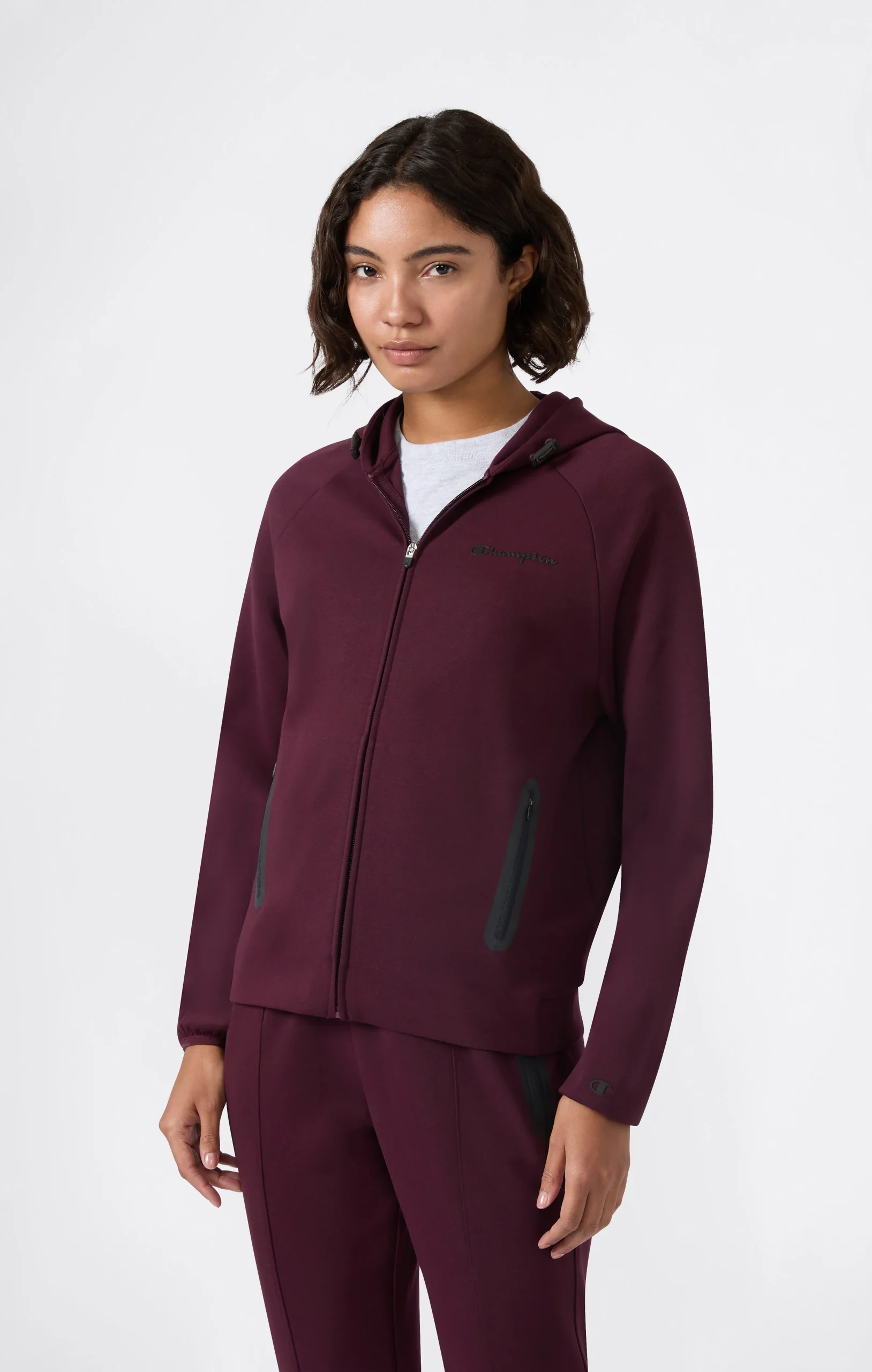 Women’s Full Zip Hoodie Stretch Poly-Cotton Sweatshirt C-Tech