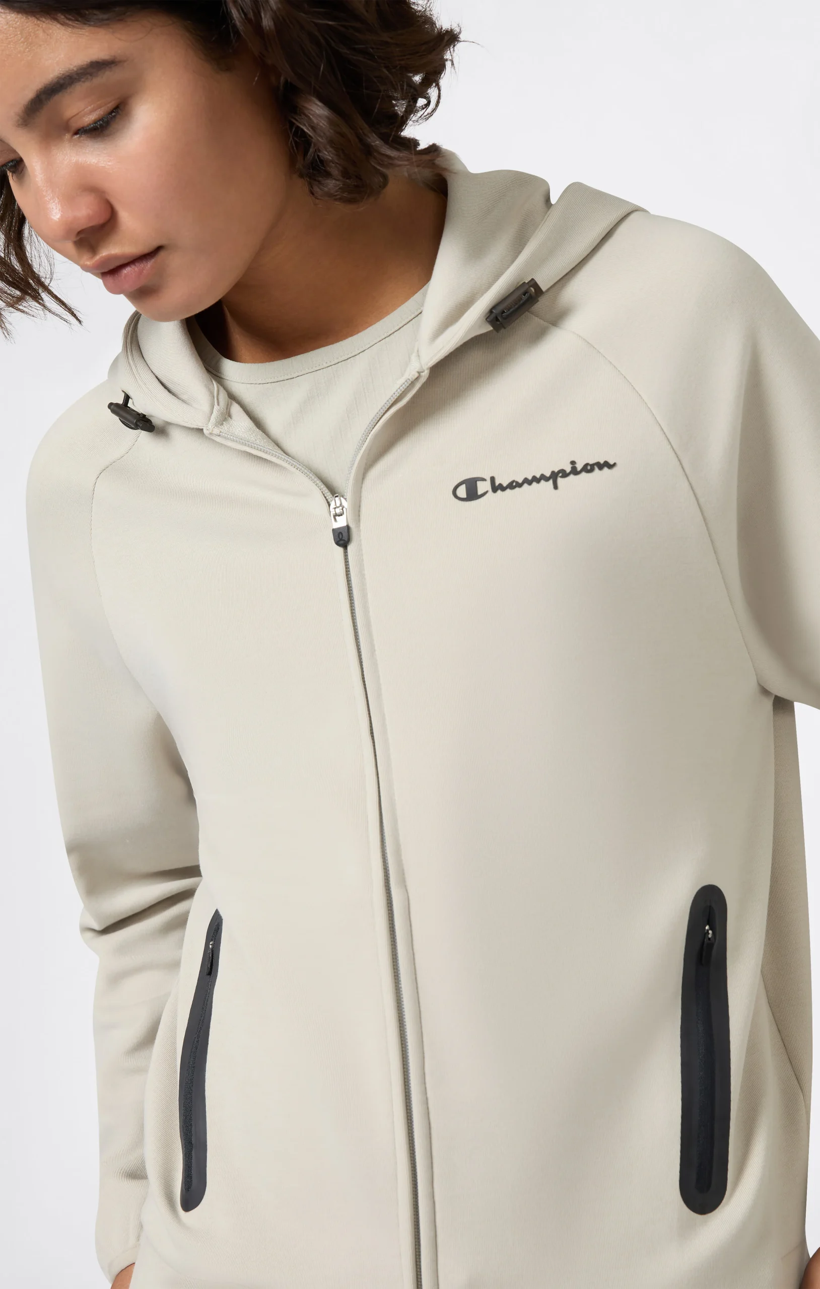 Women’s Full Zip Hoodie Stretch Poly-Cotton Sweatshirt C-Tech - Imagen 4