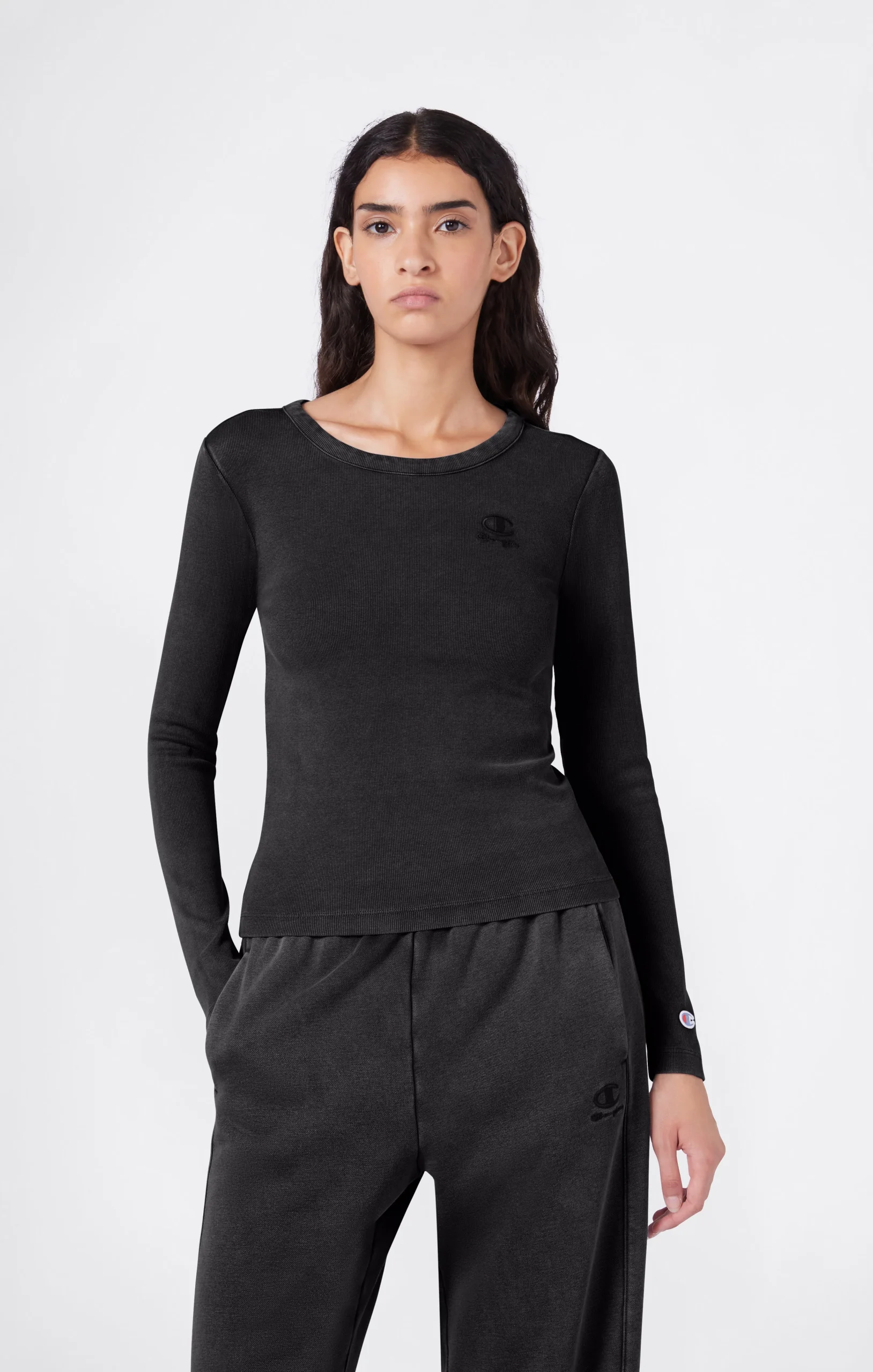 Women’s Washed Long Sleeve Fitted T-Shirt Icons