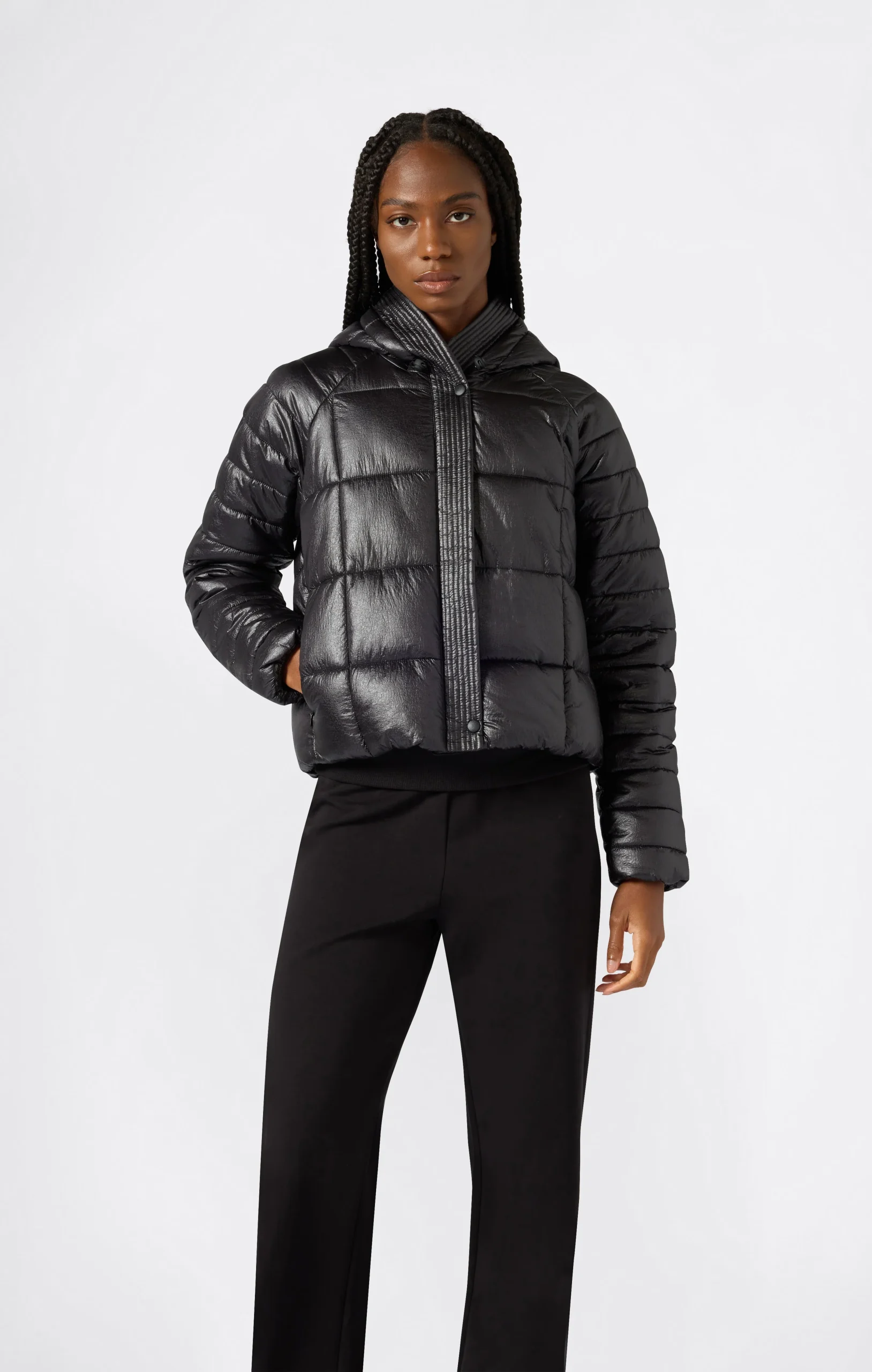 Women’s Shiny Hooded Puffer Jacket