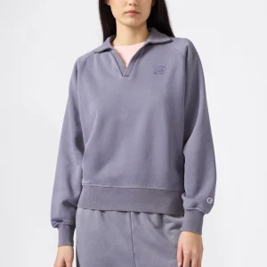 Women's Washed Polo Neck Fleece Sweatshirt Icons