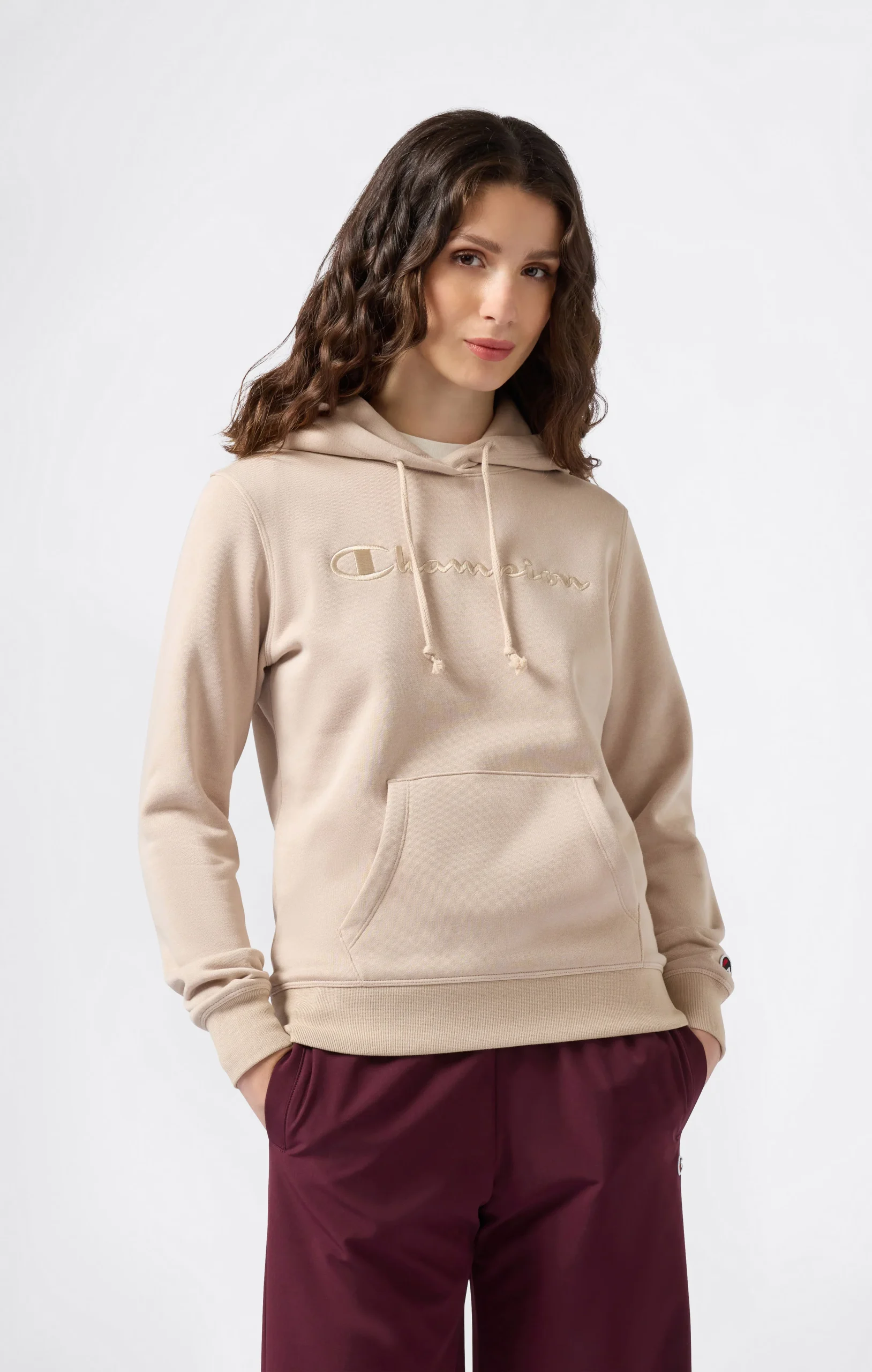 Women’s Fleece Hoodie with Big Embroidered Logo Icons