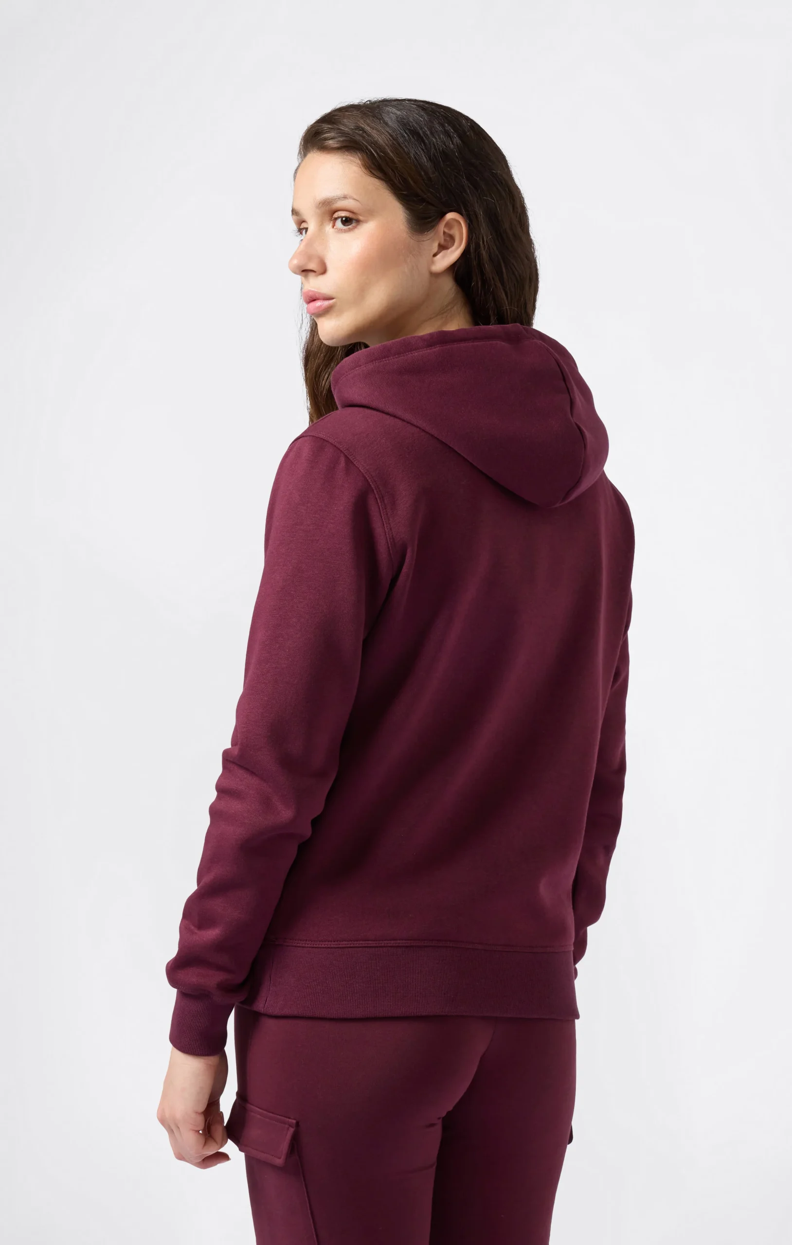 Women’s Fleece Hoodie with Big Embroidered Logo Icons - Imagen 4