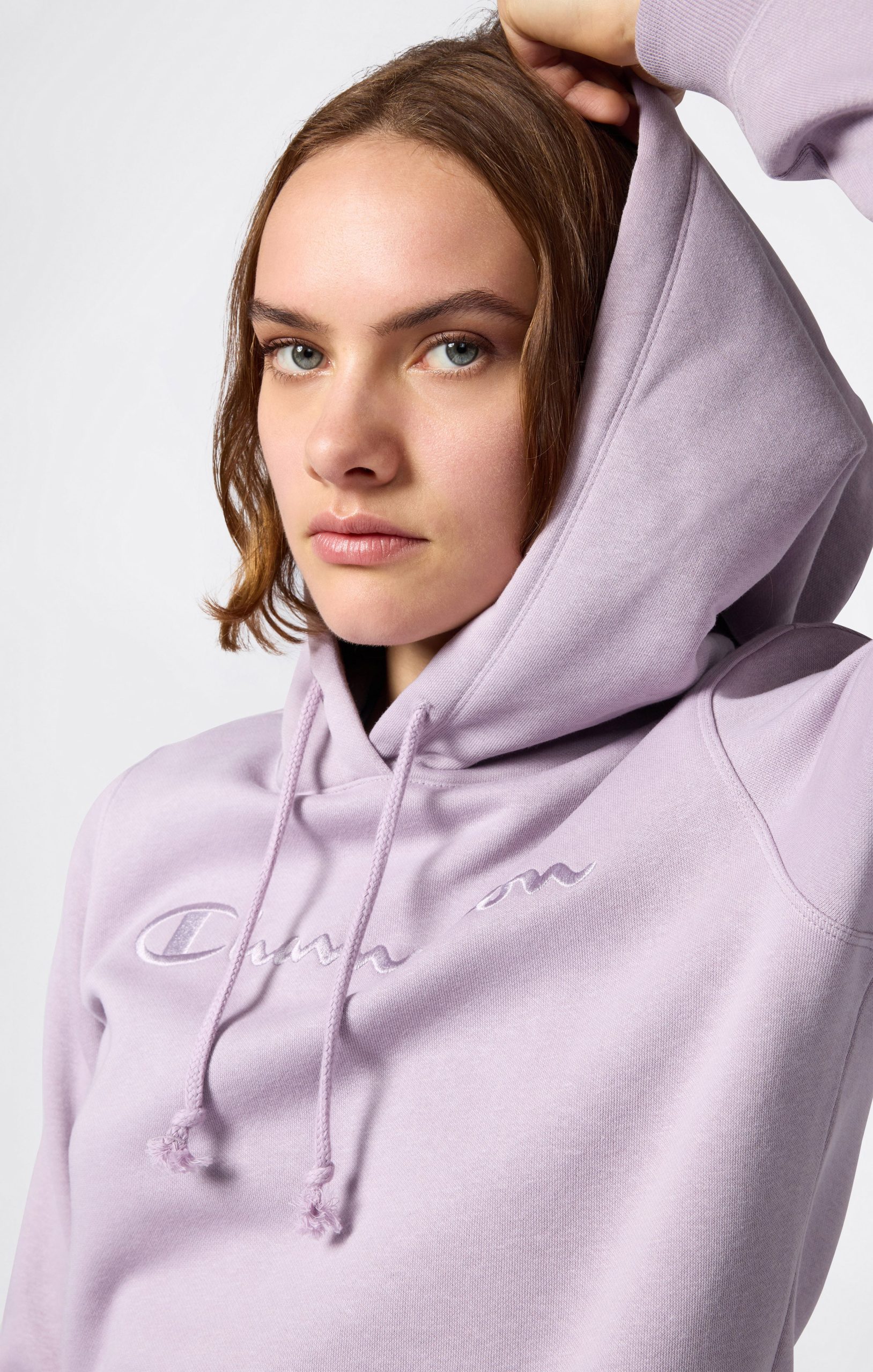 Women’s Fleece Hoodie with Big Embroidered Logo Icons - Imagen 5