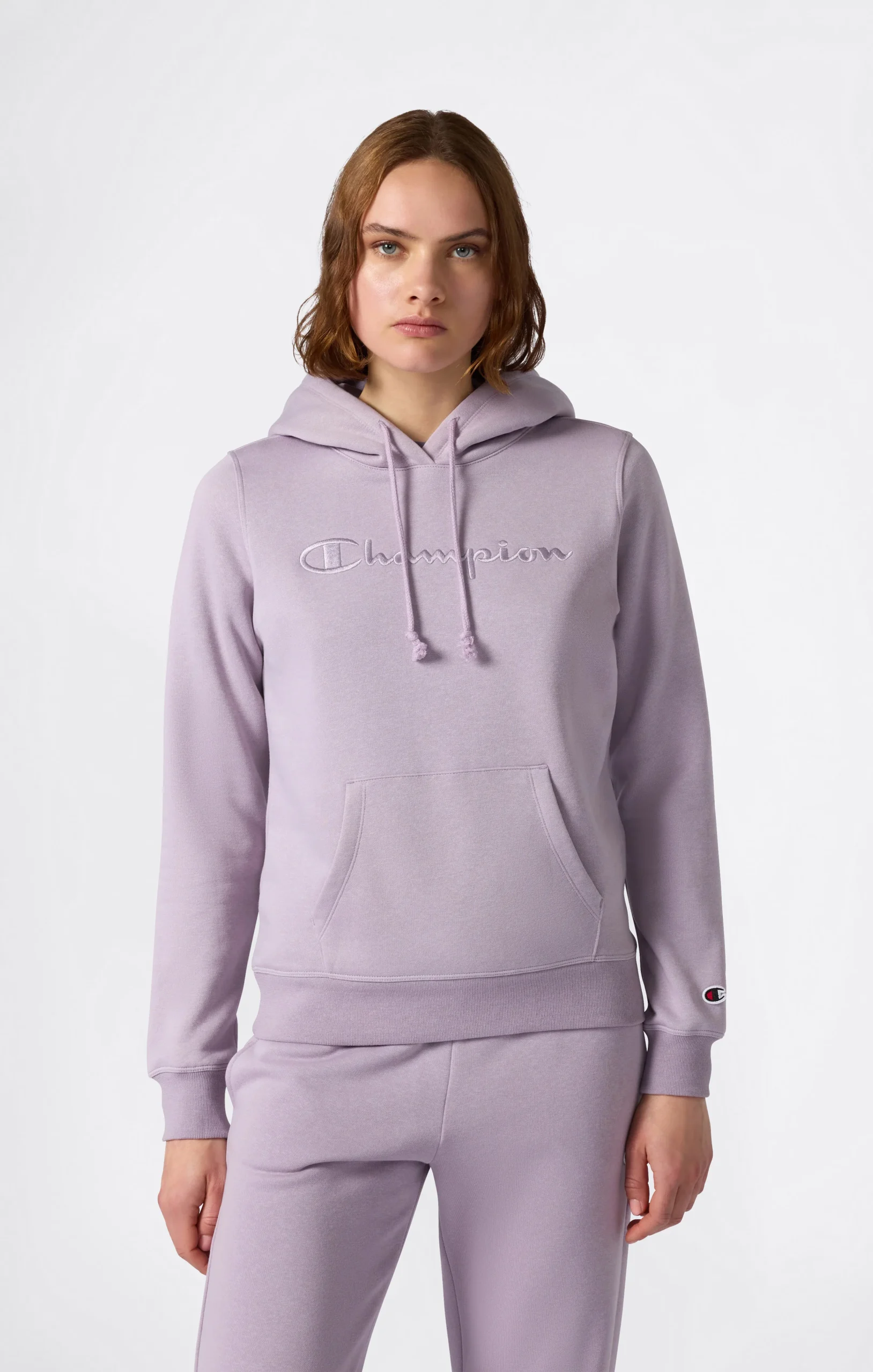 Women’s Fleece Hoodie with Big Embroidered Logo Icons