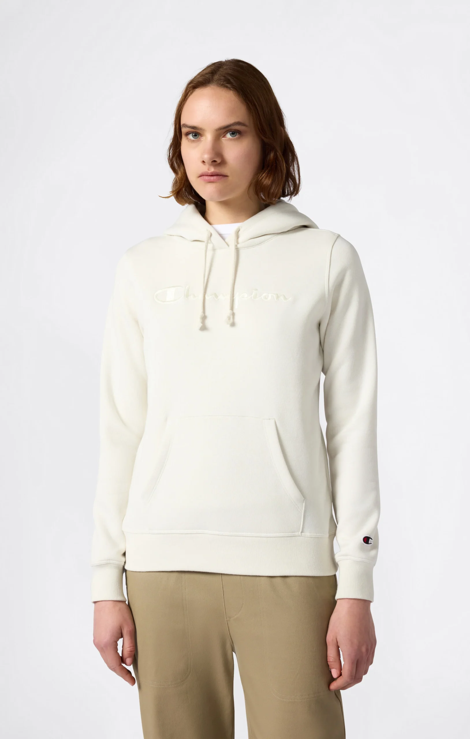 Women’s Fleece Hoodie with Big Embroidered Logo Icons