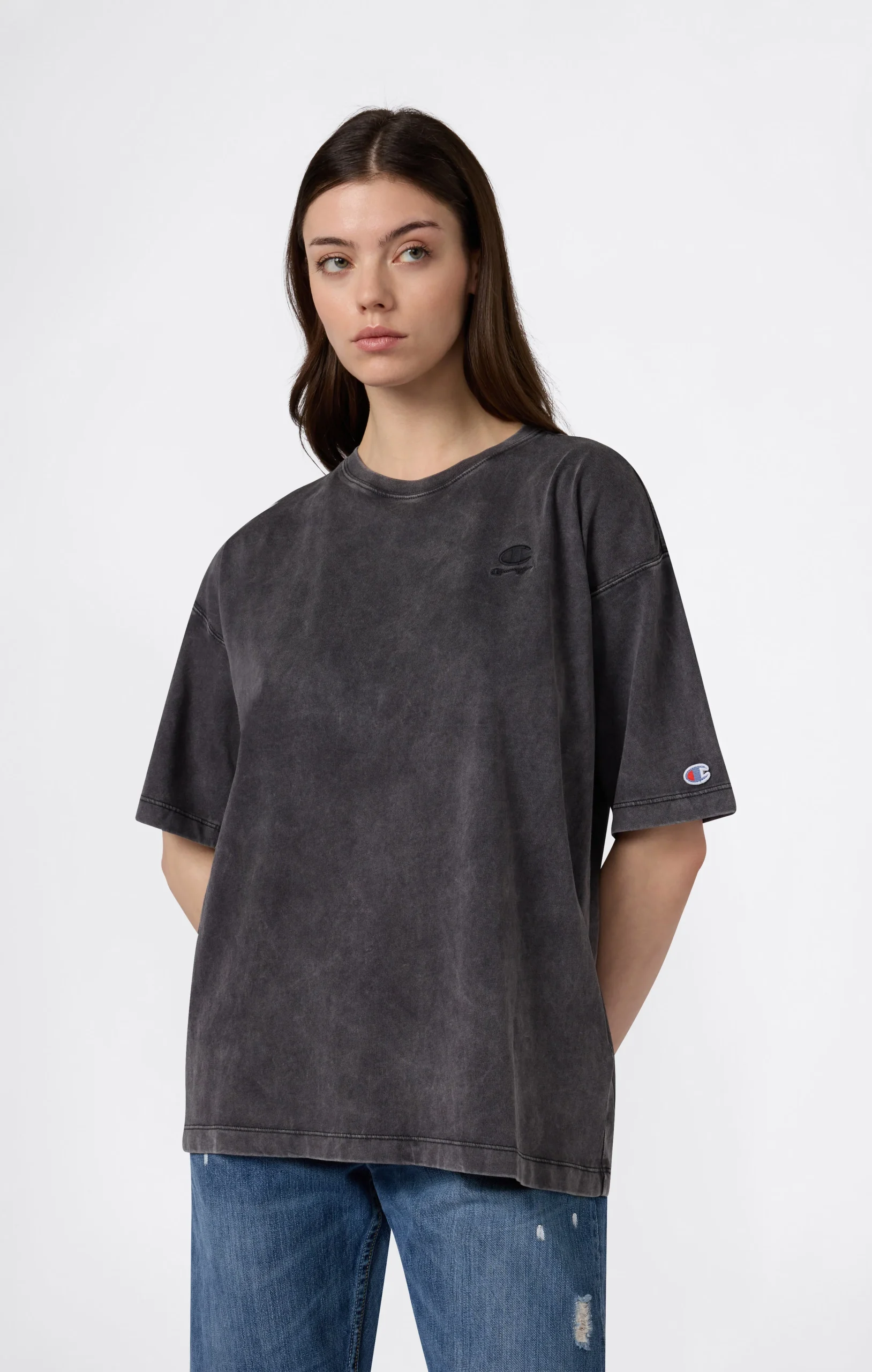 Women’s Washed Effect Crewneck T-Shirt Icons