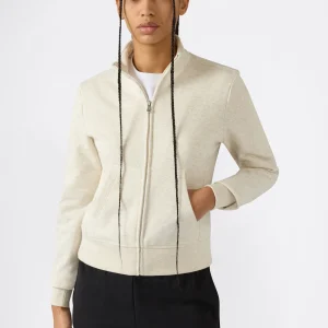 Women’s Lightweight Full Zip Sweatshirt with Tonal Embroidered “C” Logo Icons