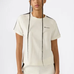 Women’s Crewneck Stretch Jersey T-Shirt with Logo Tape