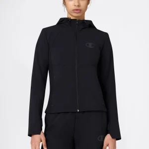 Women’s Stretch Nylon Hooded Track Top Slim Fit