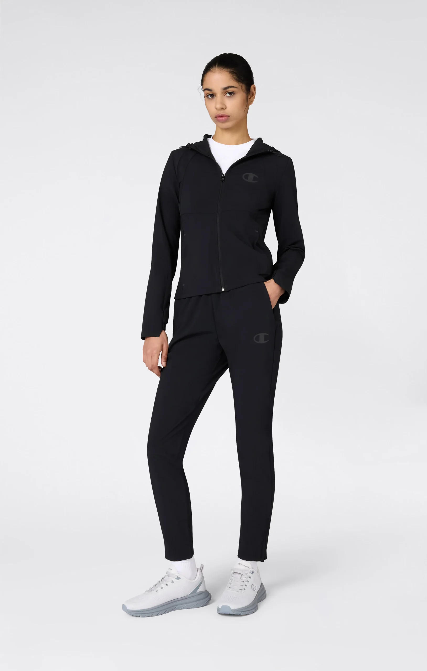 Women’s Stretch Nylon Hooded Track Top Slim Fit - Imagen 4