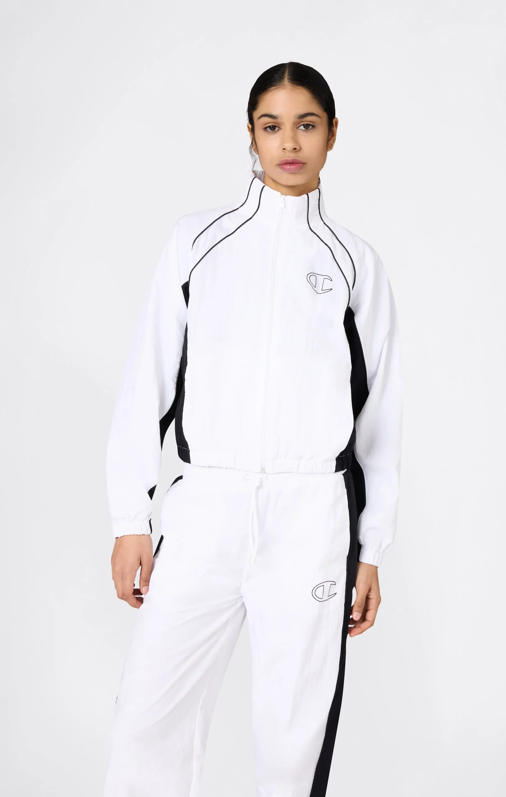 Women’s Woven Nylon Full-Zip Track Top Loose Fit