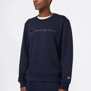 Men’s Fleece Crewneck Sweatshirt with Big Embroidered Logo Icons