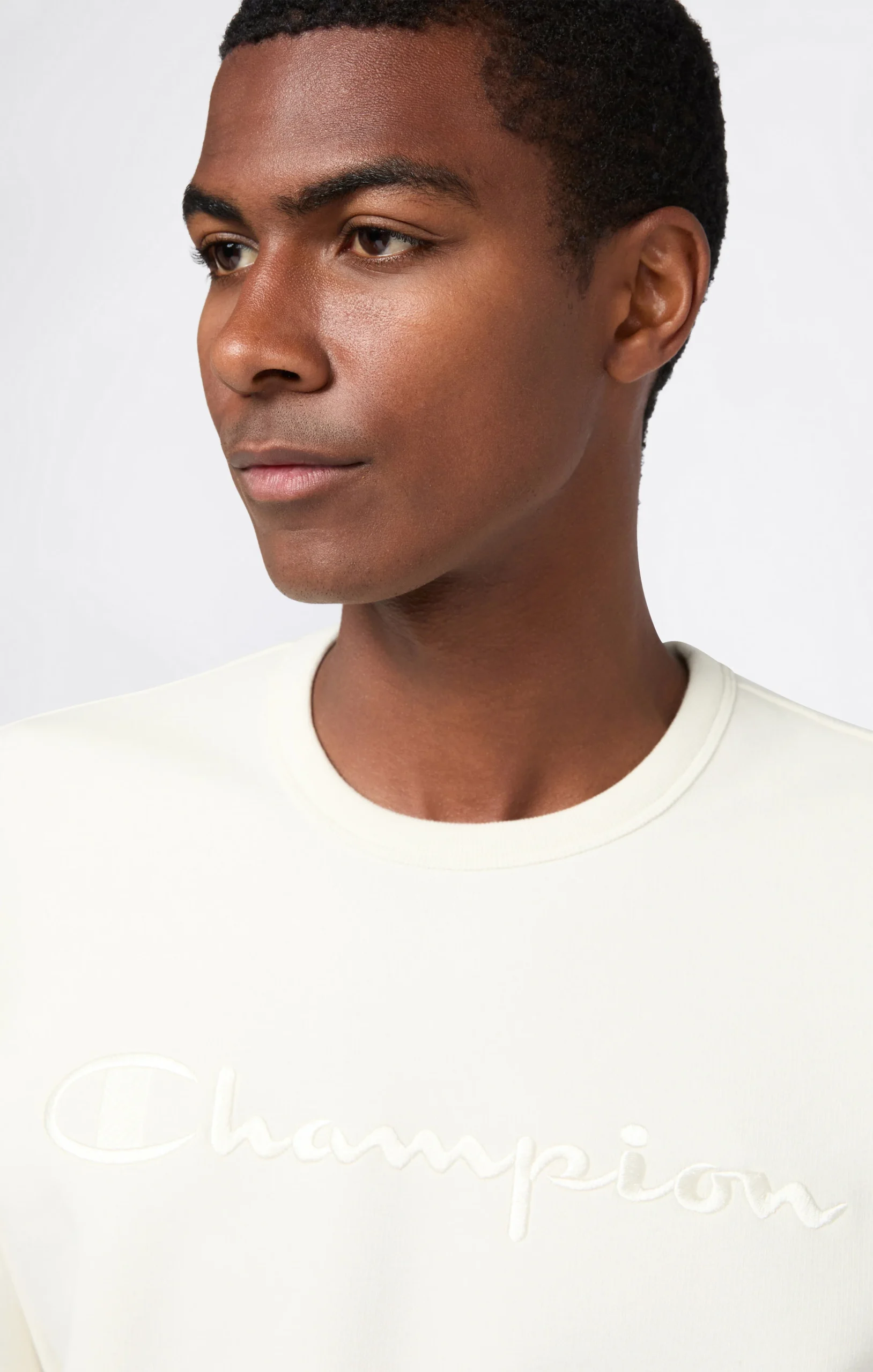 Men’s Fleece Crewneck Sweatshirt with Big Embroidered Logo Icons - Imagen 5