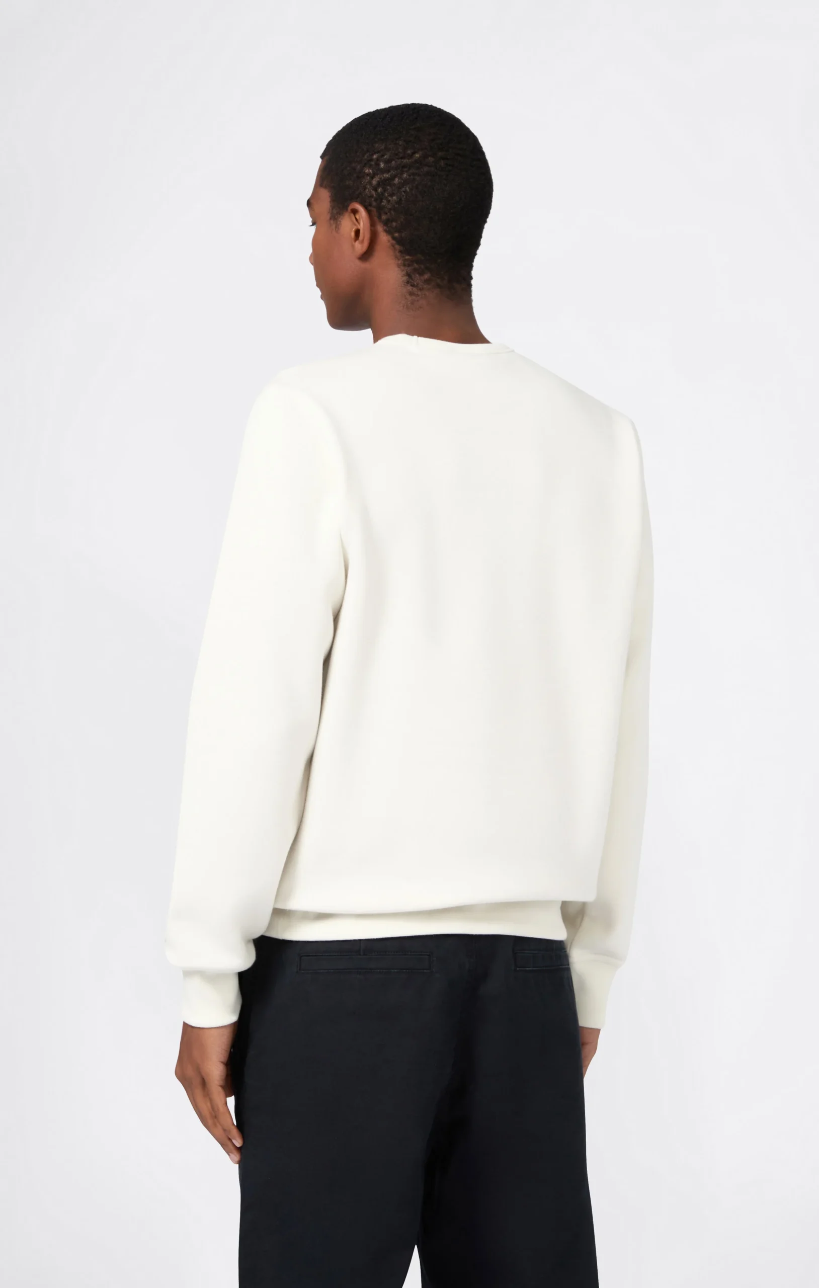 Men’s Fleece Crewneck Sweatshirt with Big Embroidered Logo Icons - Imagen 4