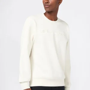 Men’s Fleece Crewneck Sweatshirt with Big Embroidered Logo Icons