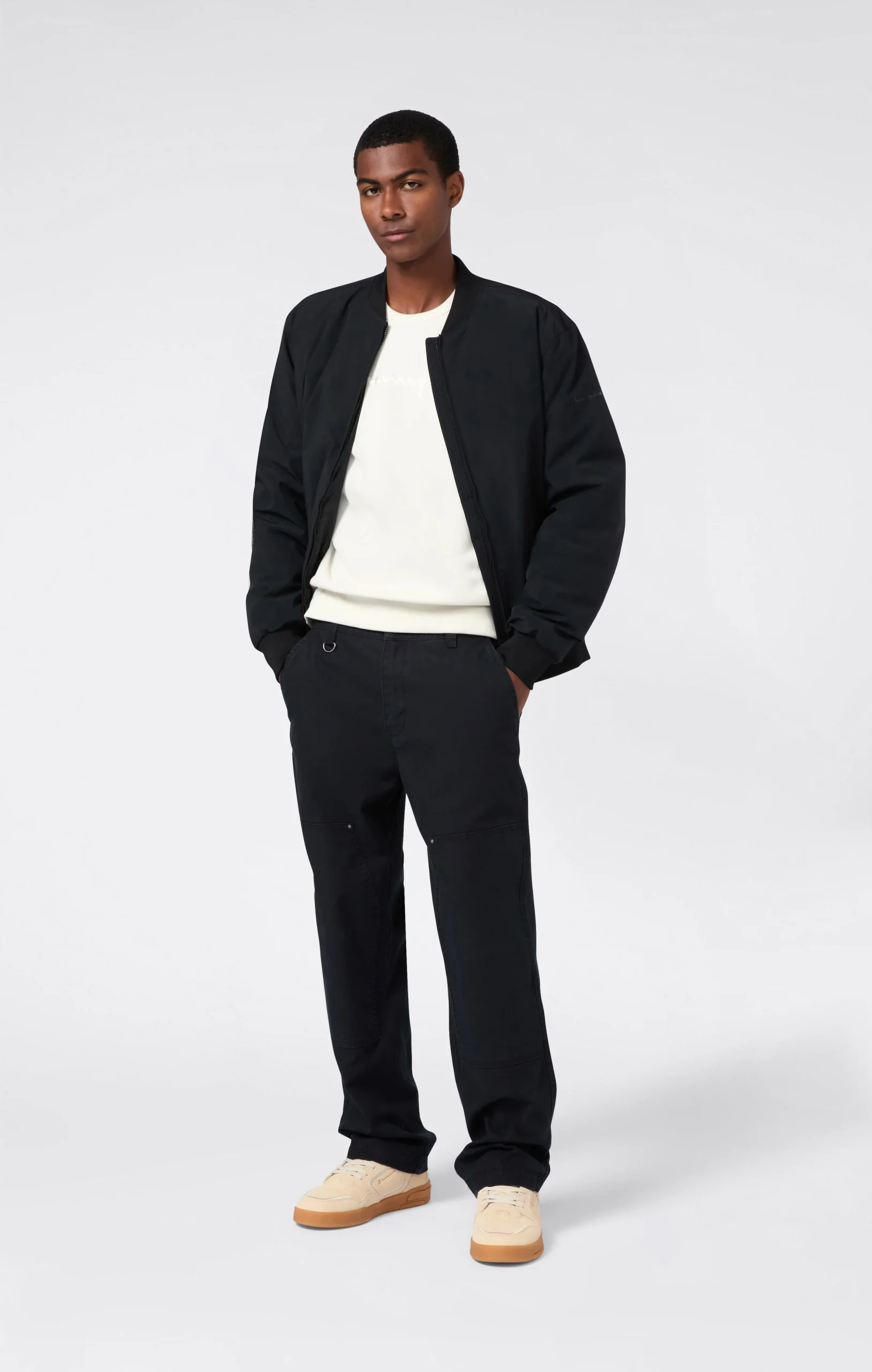 Men’s Fleece Crewneck Sweatshirt with Big Embroidered Logo Icons - Imagen 6