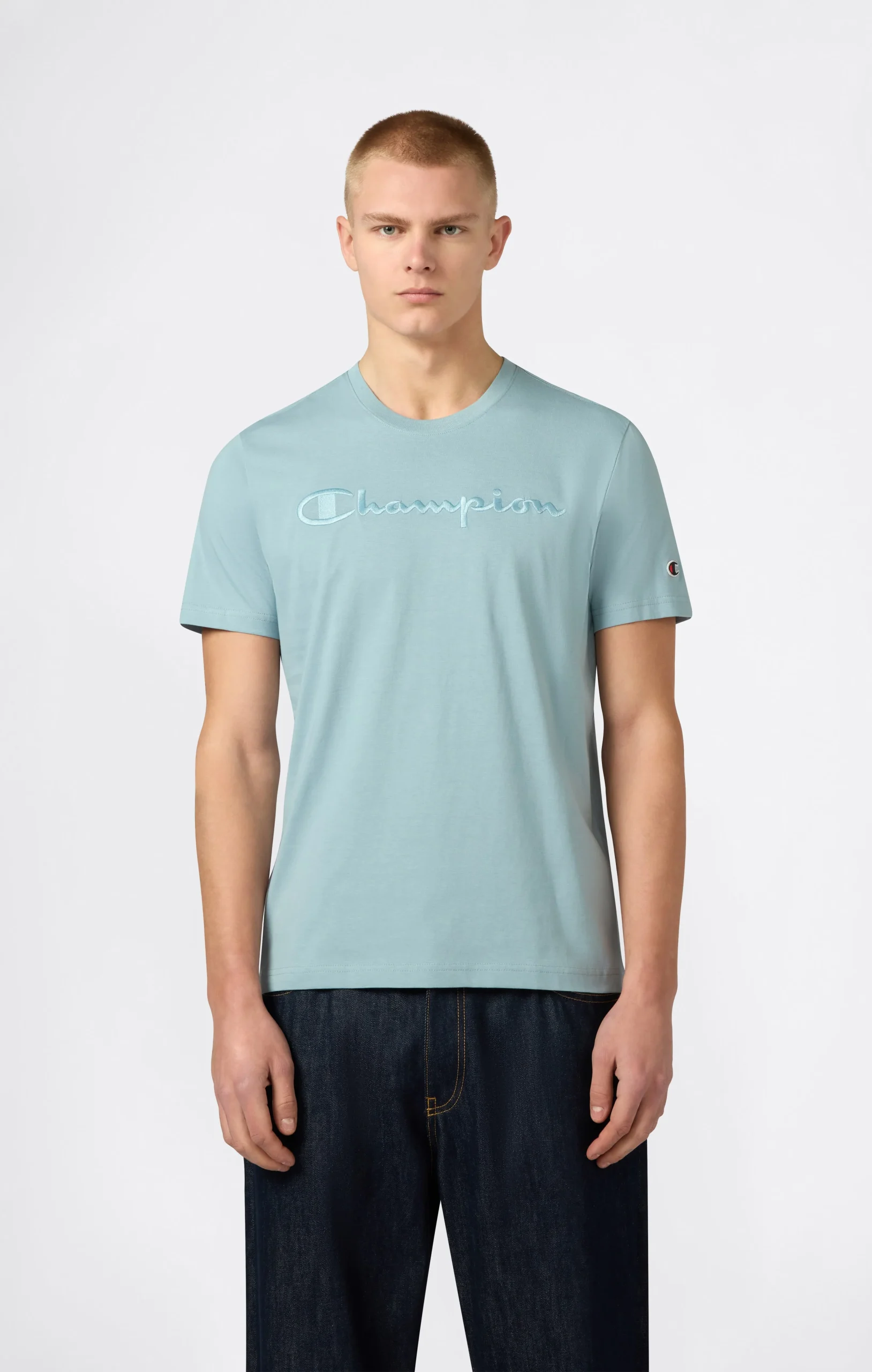 Men’s T-Shirt with Big Embroidery Logo Icons
