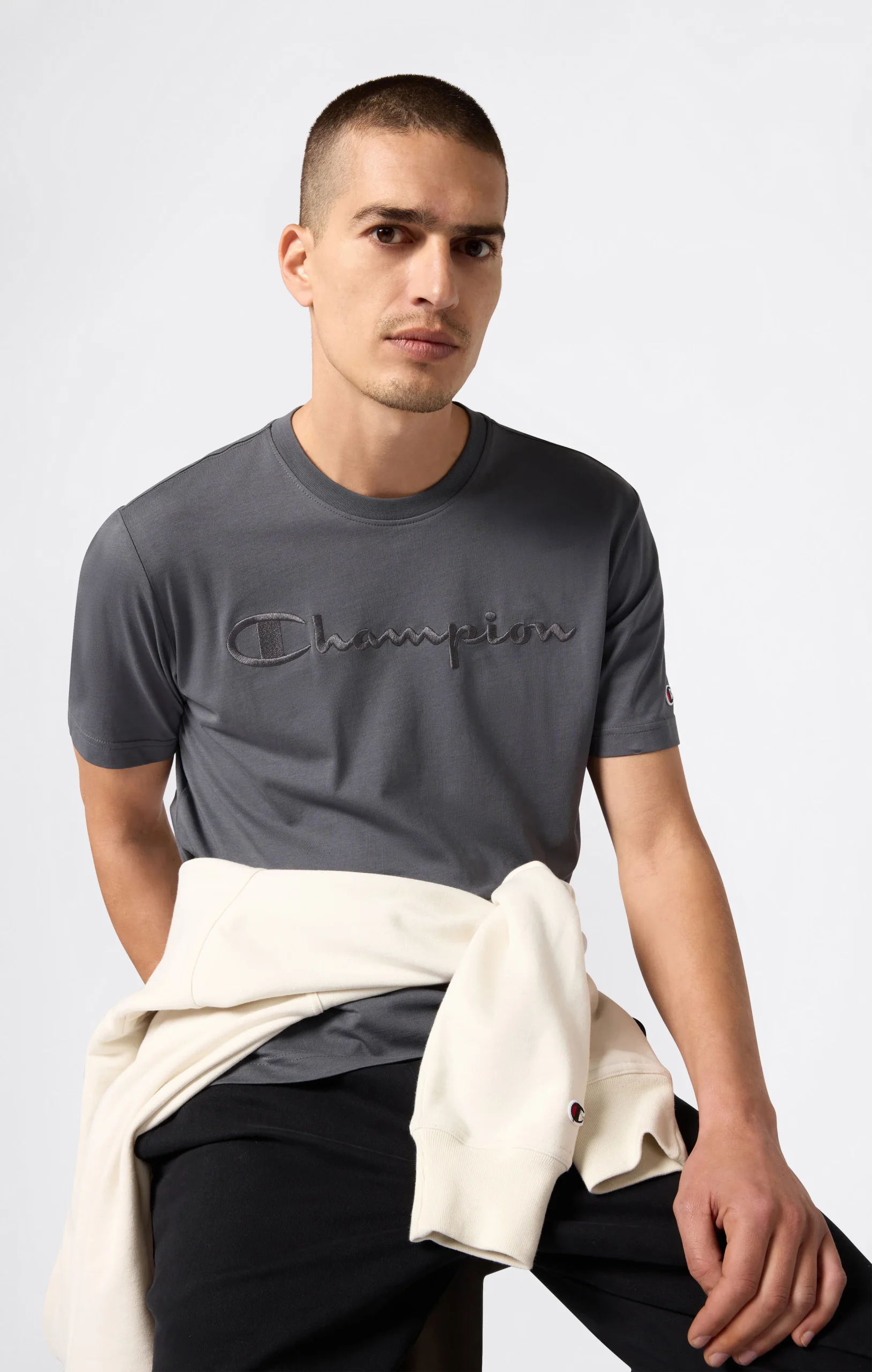 Men’s T-Shirt with Big Embroidery Logo Icons