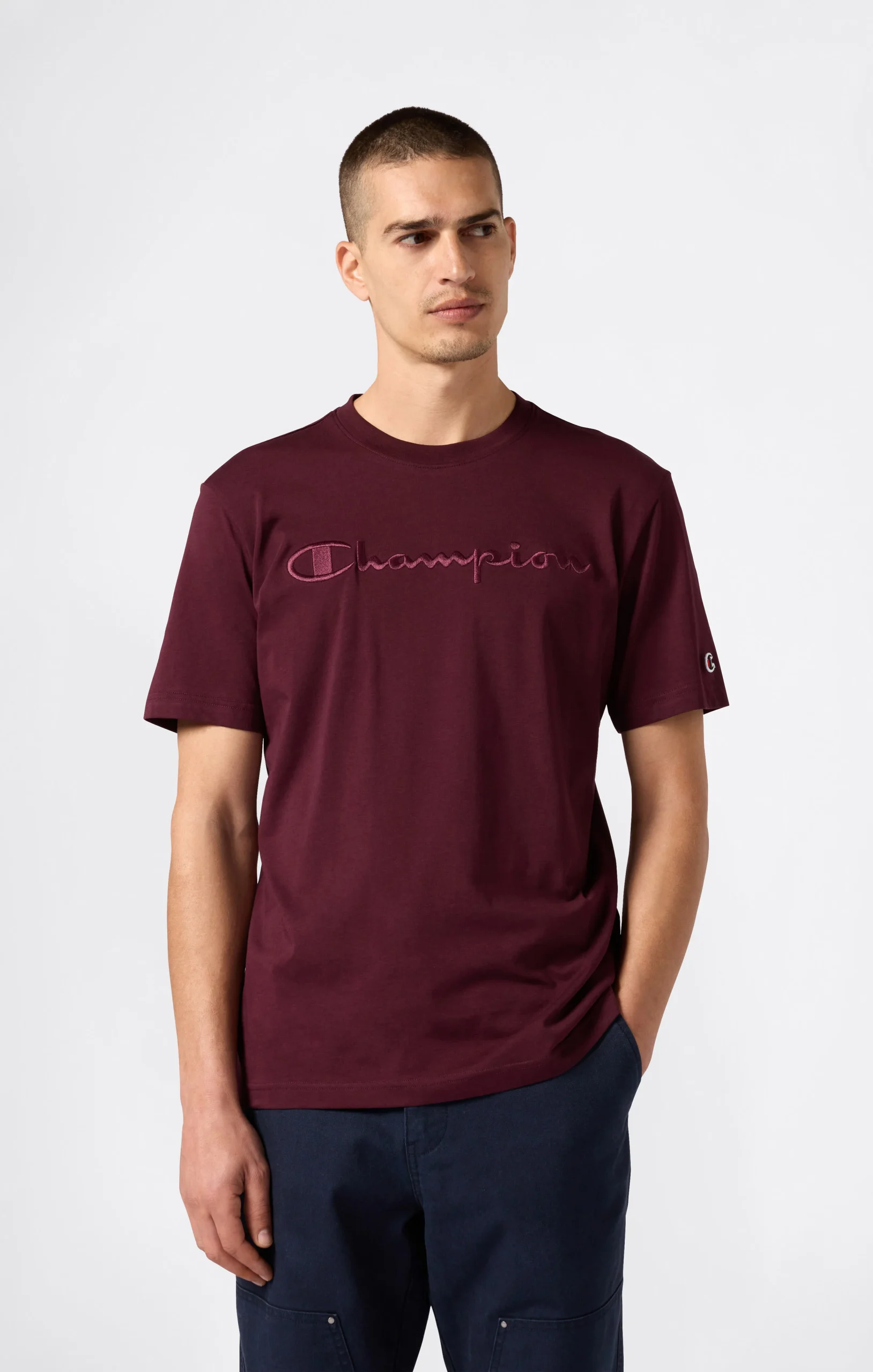 Men’s T-Shirt with Big Embroidery Logo Icons