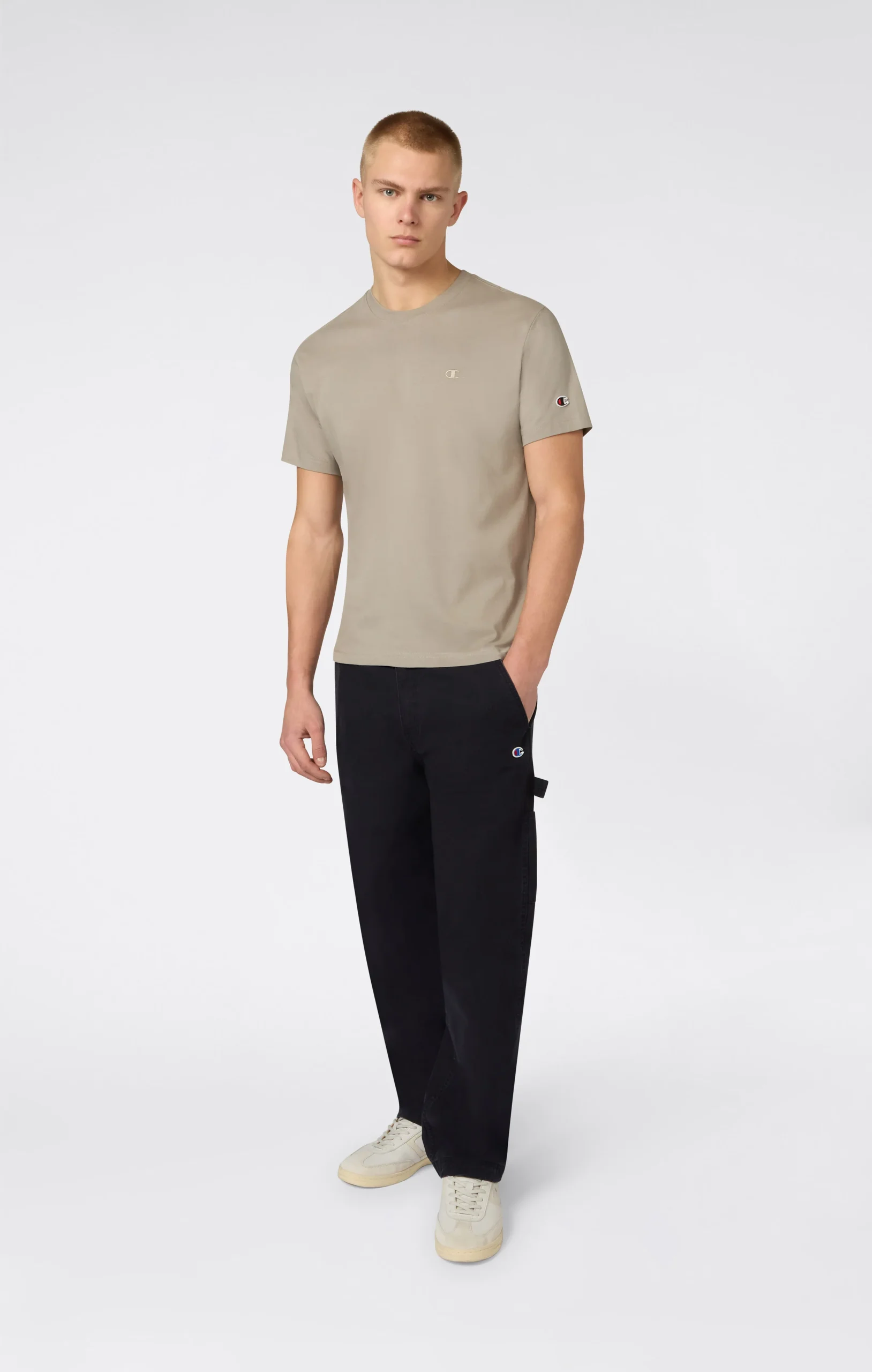 Men’s T-Shirt with Small C Embroidery Logo Icons