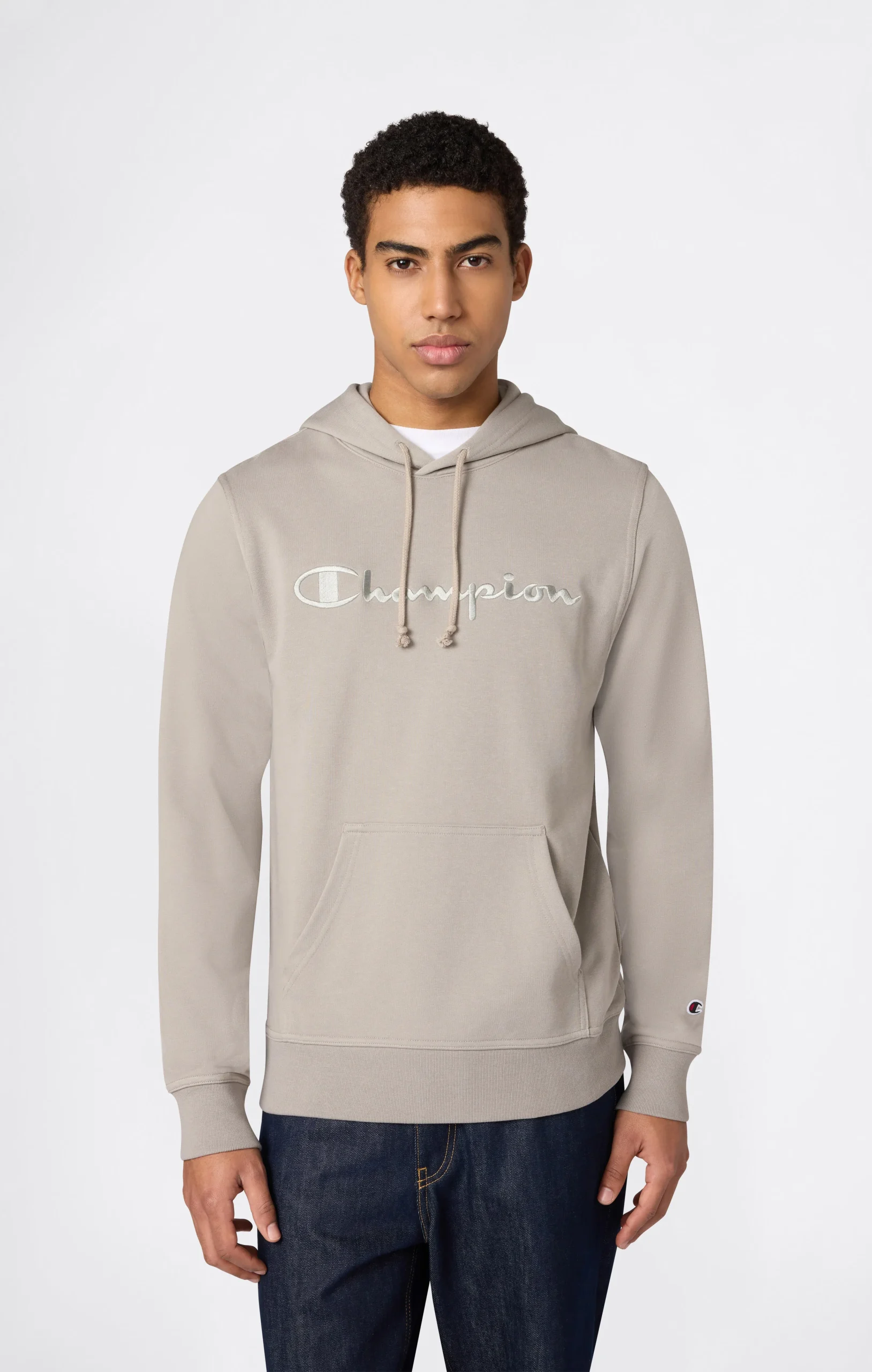 Men’s Lightweight Hoodie with Embroidered Logo Icons