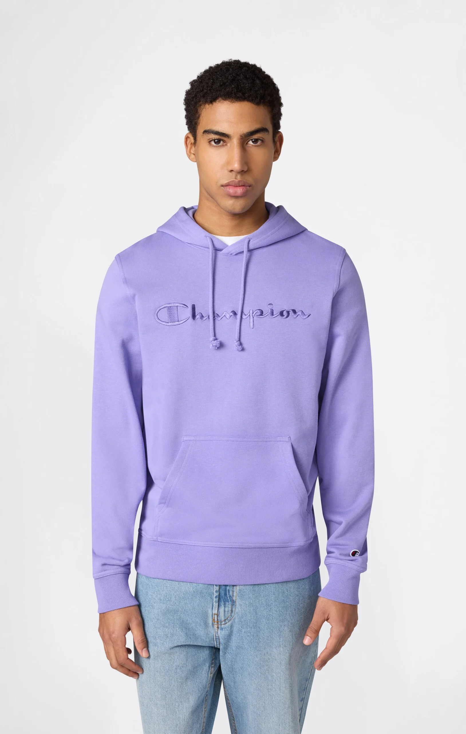 Men’s Lightweight Hoodie with Embroidered Logo Icons