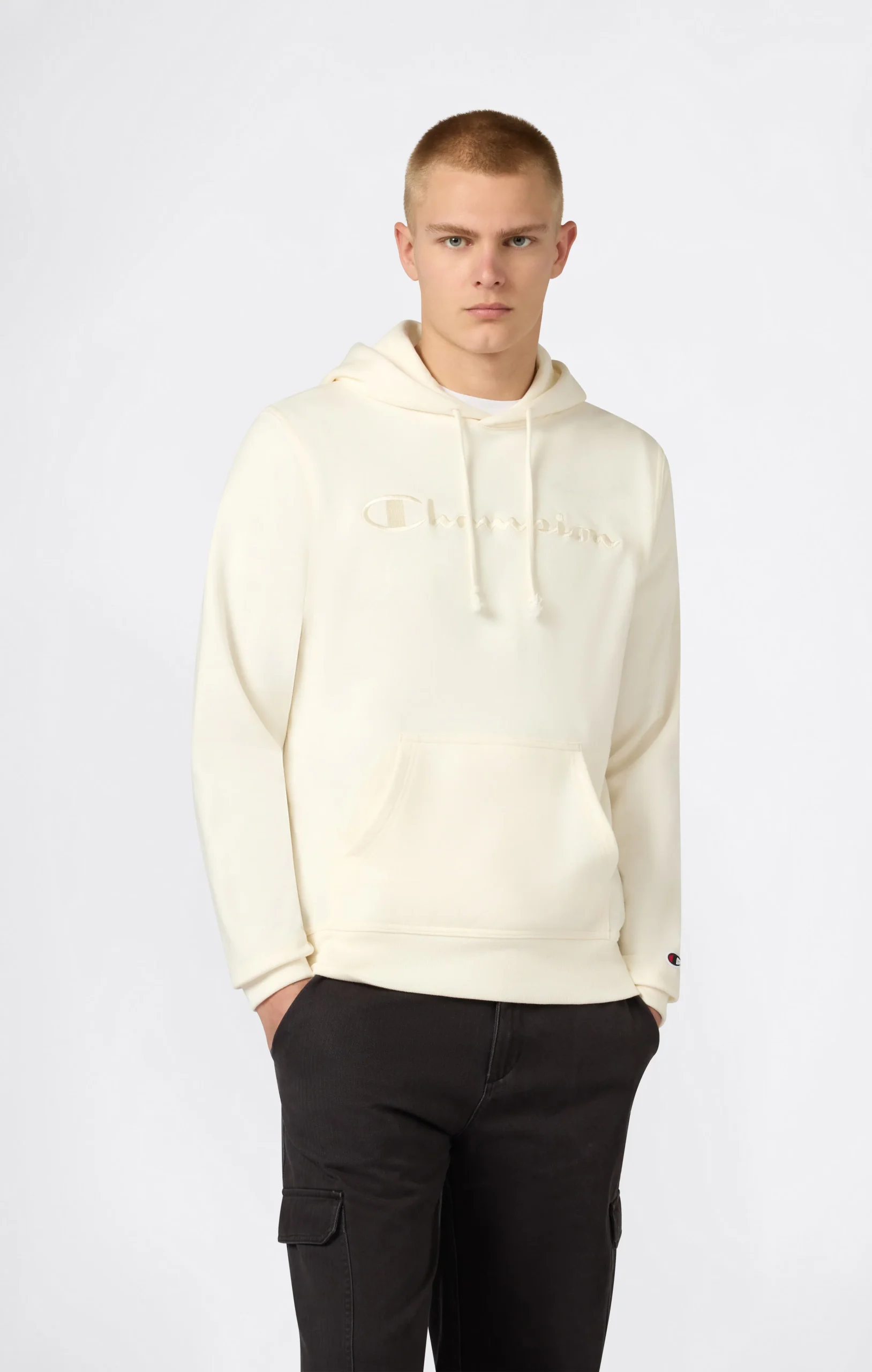 Men’s Lightweight Hoodie with Embroidered Logo Icons