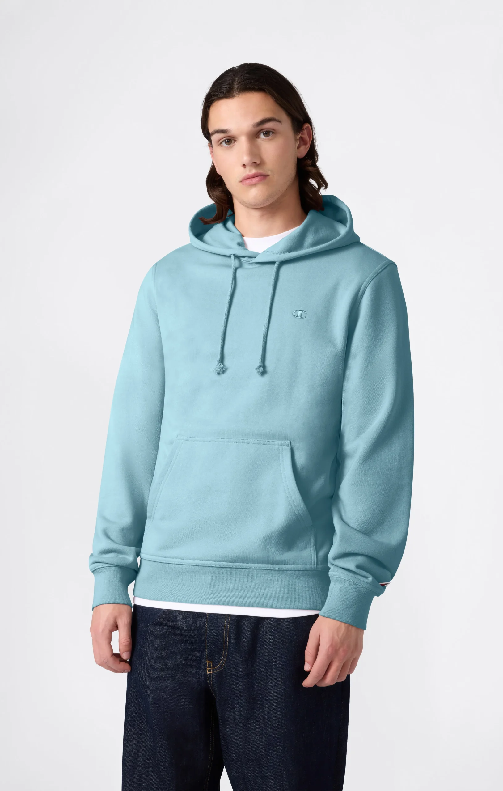 Men’s Lightweight Hoodie with Embroidered C Logo Icons