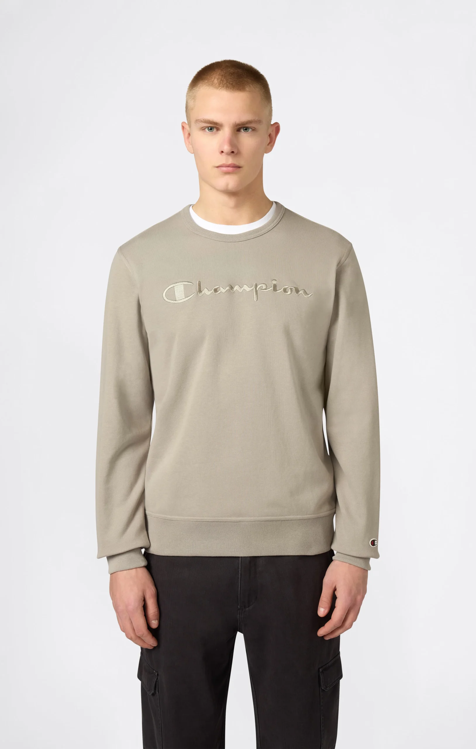 Men’s Lightweight Crewneck Sweatshirt with Tonal Logo Icons