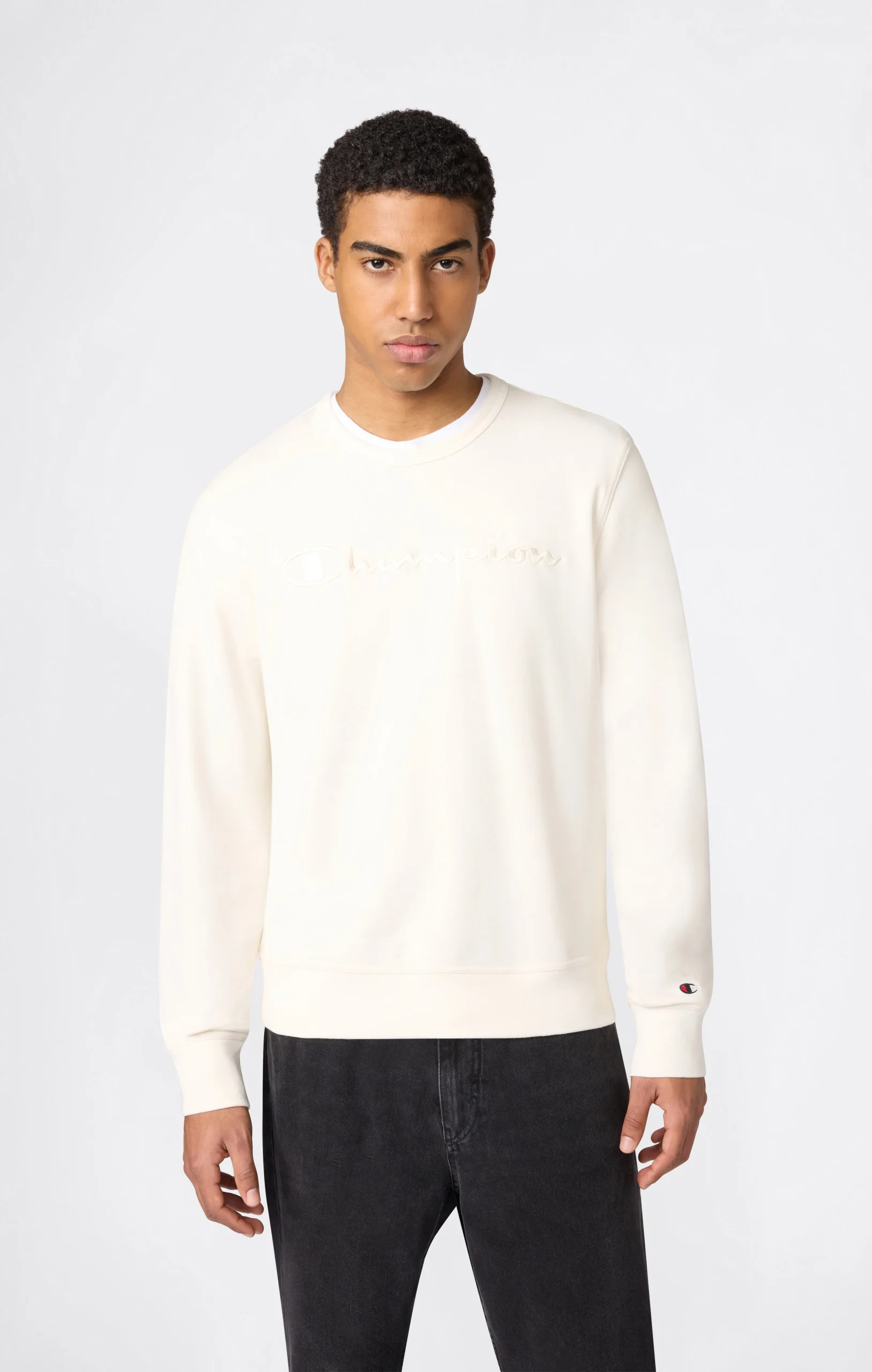 Men’s Lightweight Crewneck Sweatshirt with Tonal Logo Icons