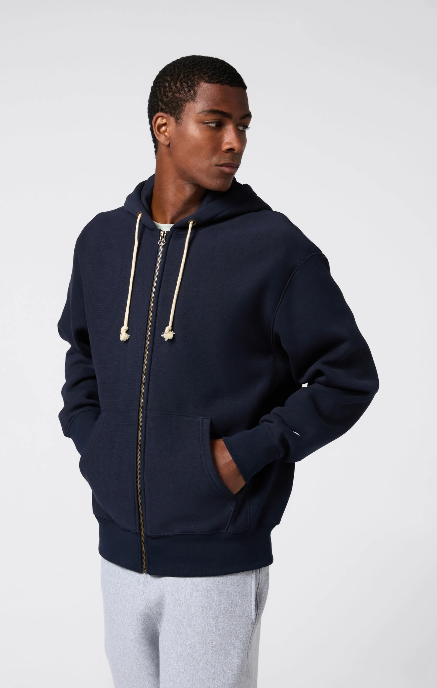 Reverse Weave Men's Fleece Zip Up Hoodie