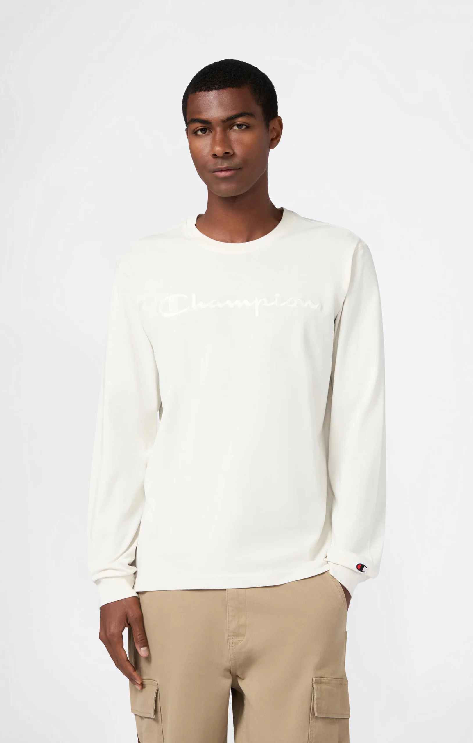 Men’s Crewneck Long Sleeve With Big Embroidery Logo T-Shirt Icons