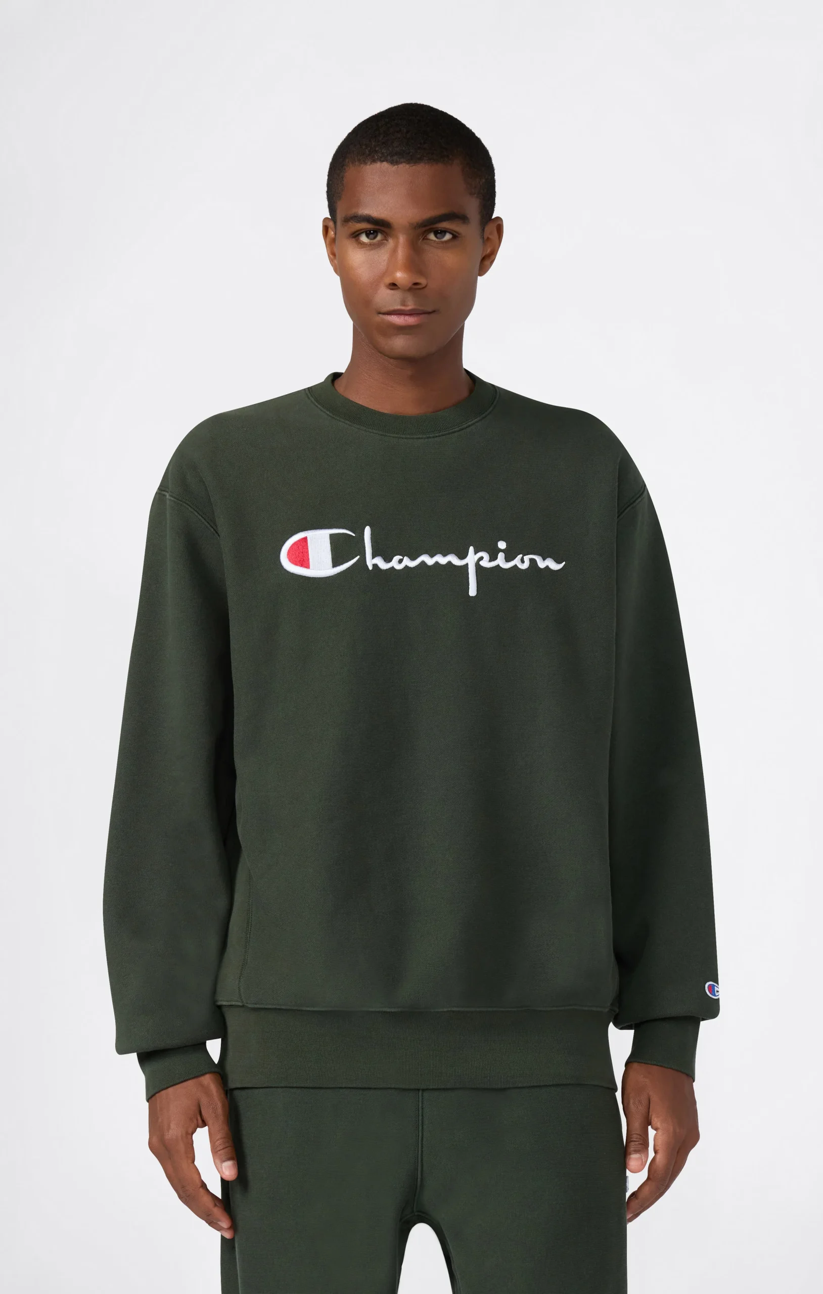 Men’s Heavyweight  Crewneck Sweatshirt with Brushed Fleece Interior Reverse Weave