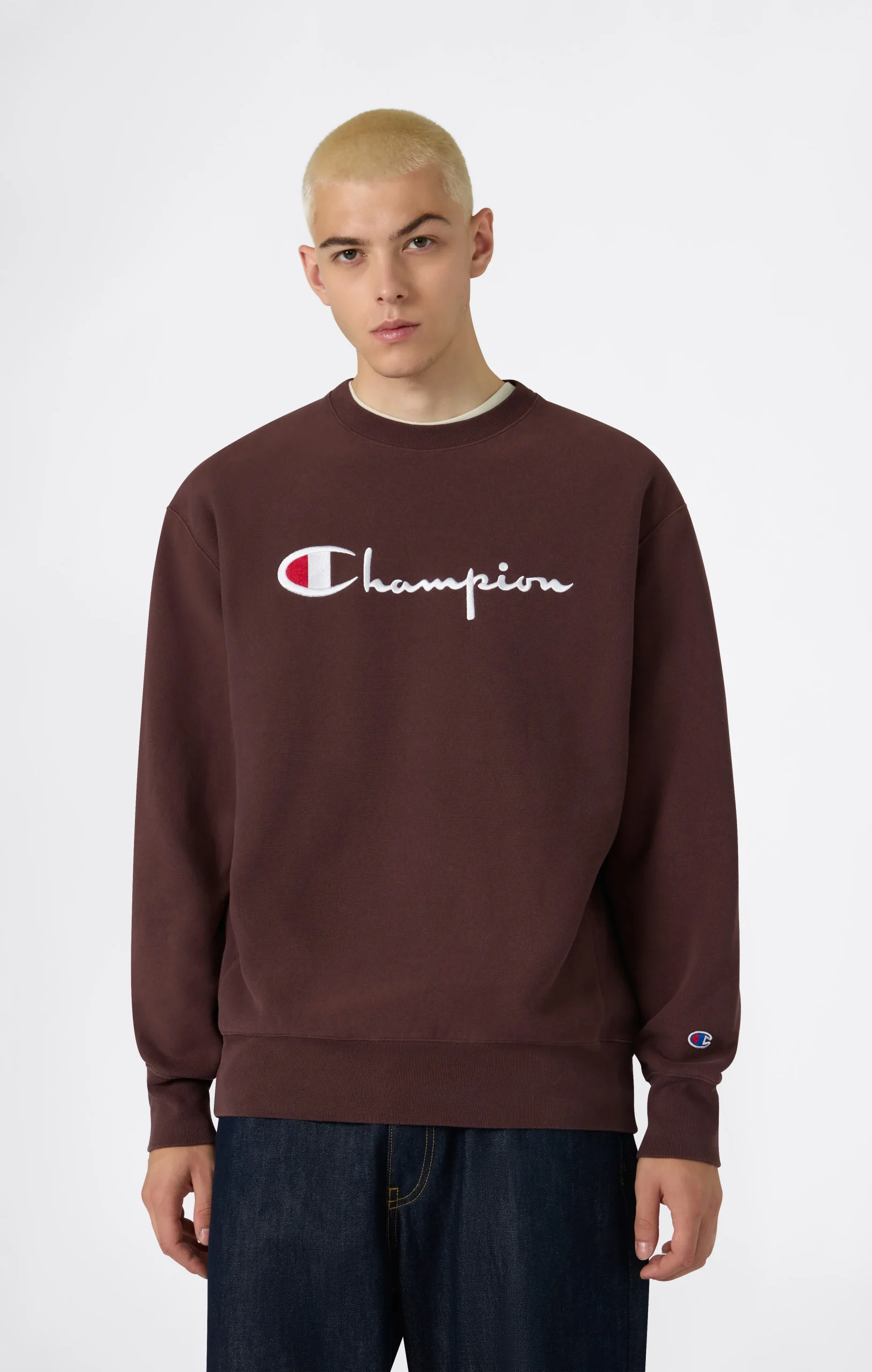 Men’s Heavyweight Crewneck Sweatshirt with Brushed Fleece Interior Reverse Weave