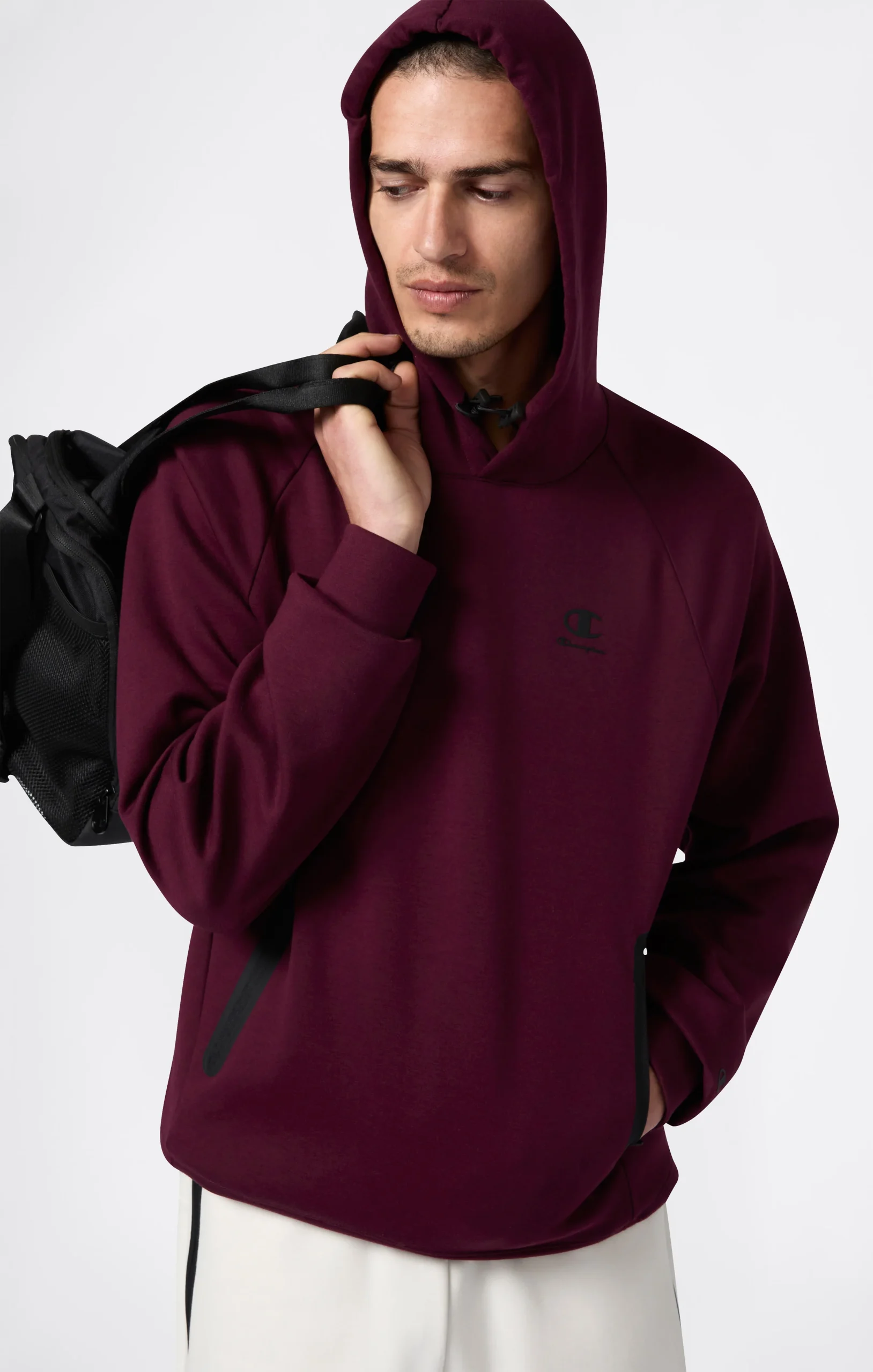 Men’s Stretch Poly-Cotton Hooded Sweatshirt C-Tech