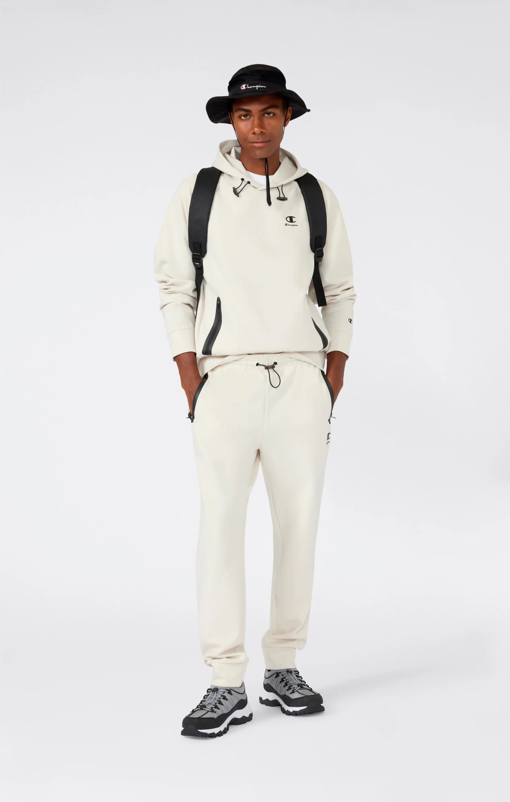 Men’s Stretch Poly-Cotton Hooded Sweatshirt C-Tech - Imagen 4