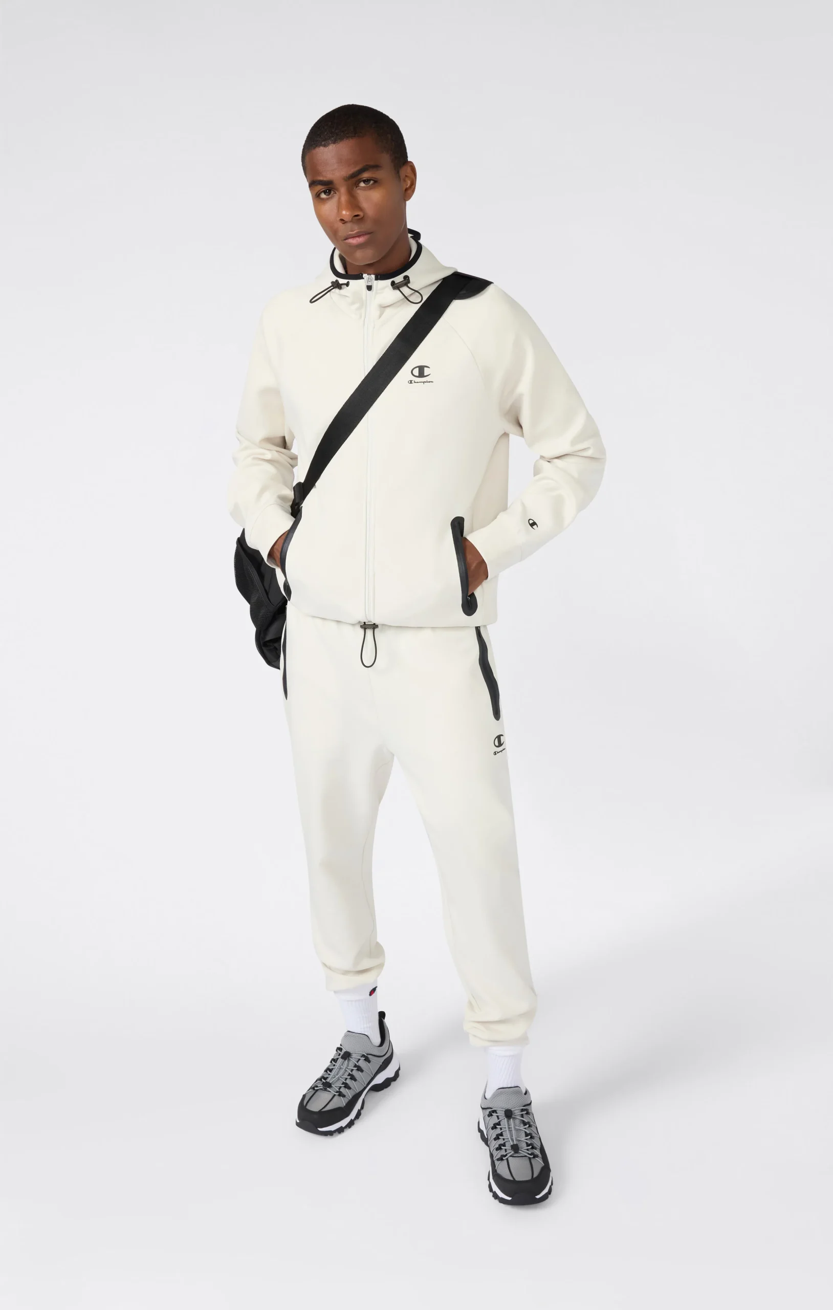 Men’s Stretch Poly-Cotton Full Zip Hooded Sweatshirt C-Tech - Imagen 3