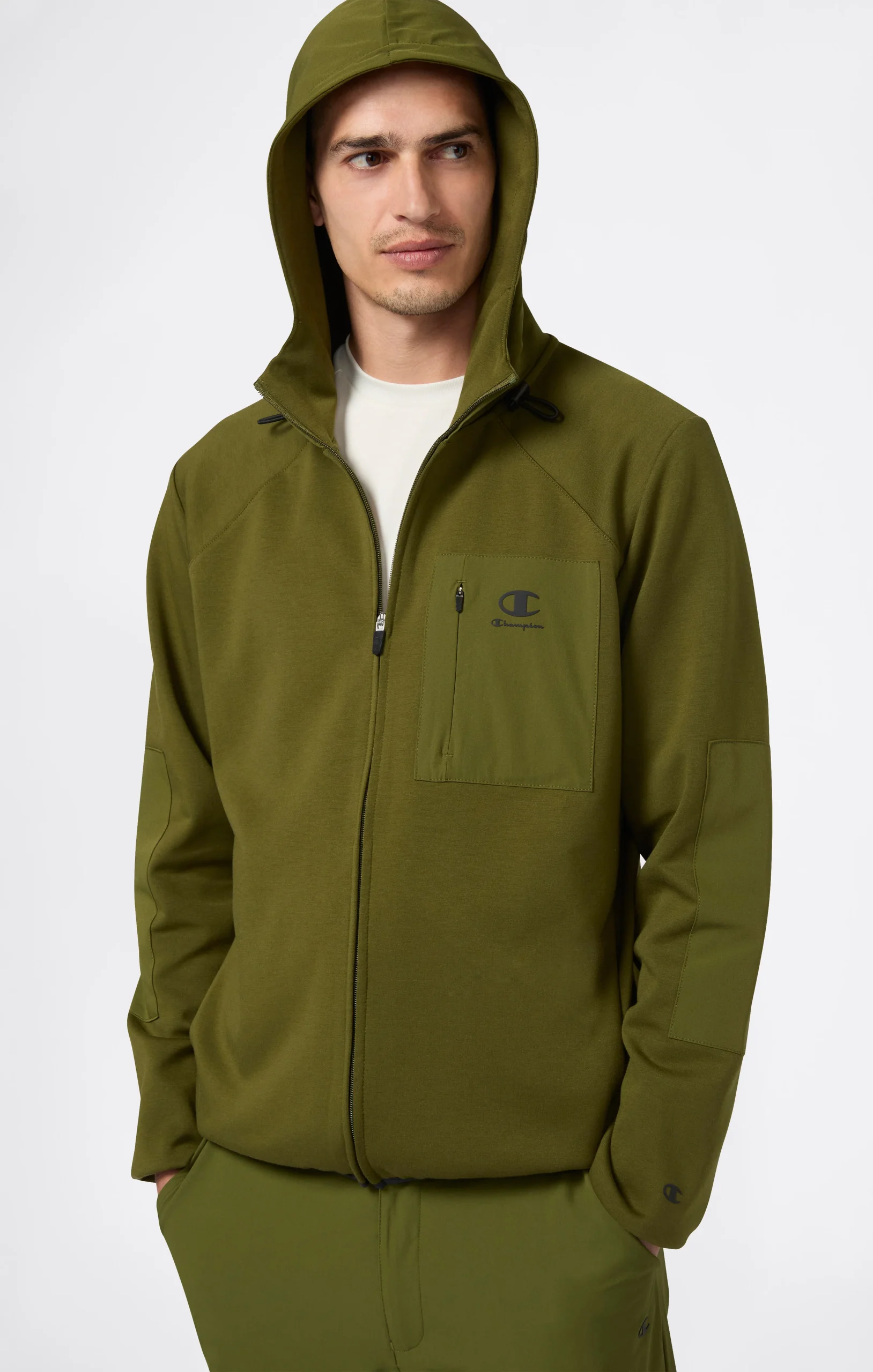 Men’s Full Zip Hooded Sweatshirt Stretch C-Tech
